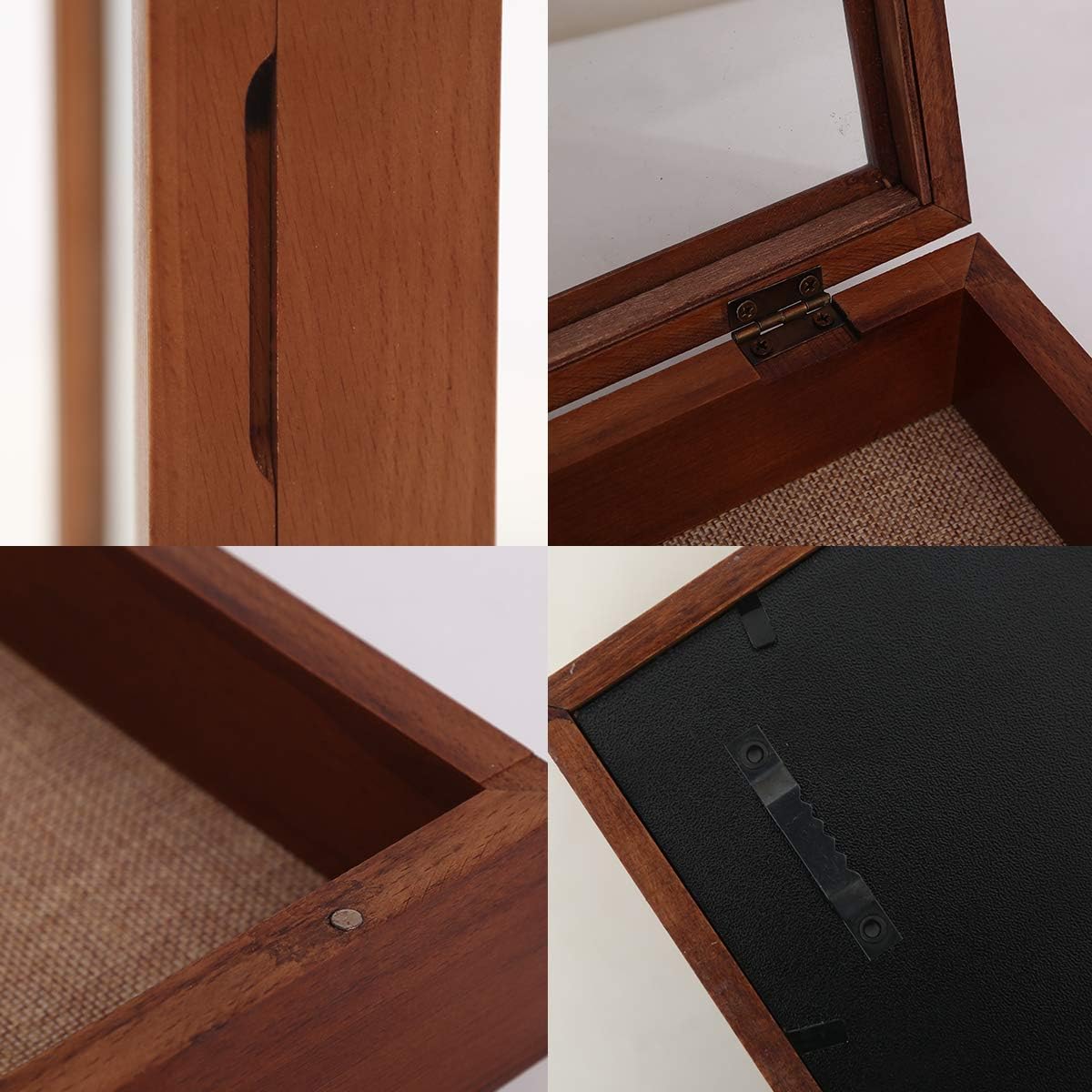 11x14 Deep Shadow Box Frame with Hinged Door, Cherry | Solid Wood Frame,3 Inch Deep,Magnetic Hinged Door,Wall/Tabletop