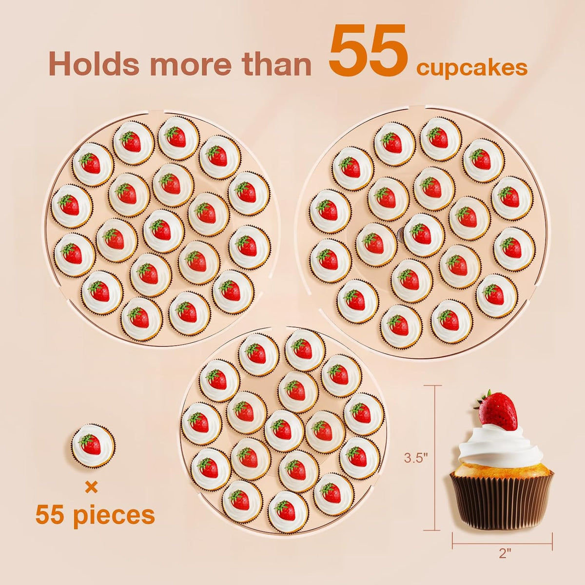 Bakzon Acrylic Cupcake Stand, Clear Dessert Dessert Table Display Set, Cupcake Tower Holder Display with Base for