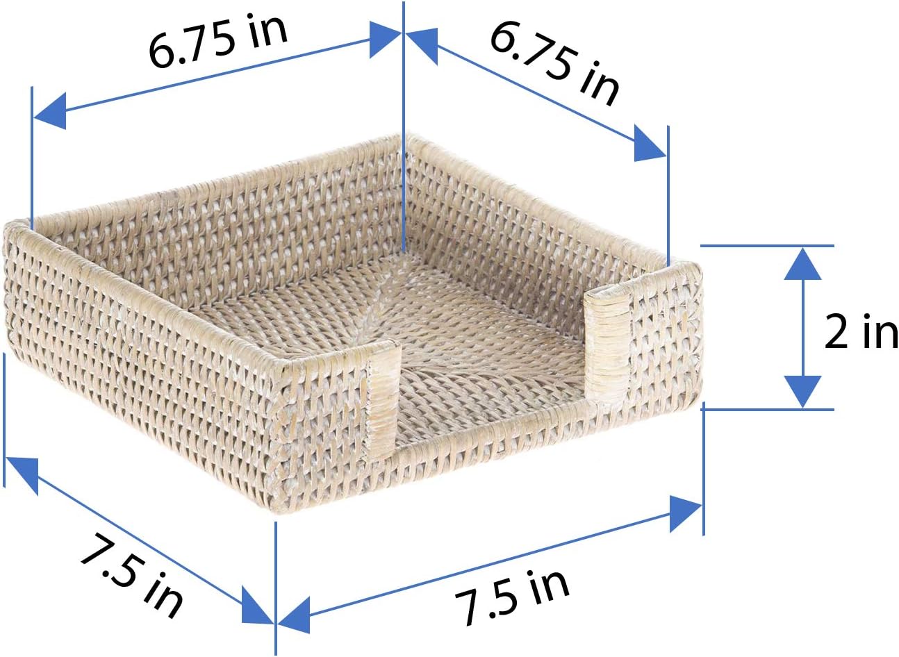 Wicker Napkin Holder Table / White Wash