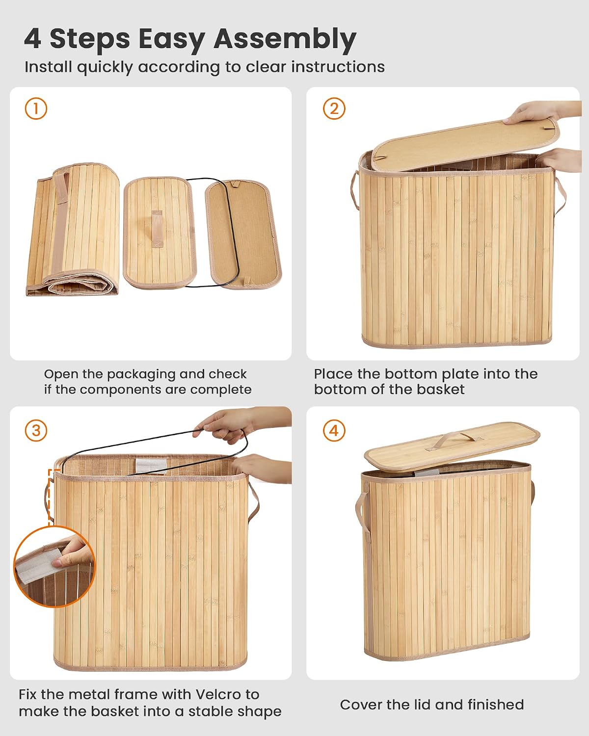 Bamboo Toilet Paper Storage Basket with Lid & Handle - 32L Large Capacity Handwoven Bathroom Organizer for 16 Rolls