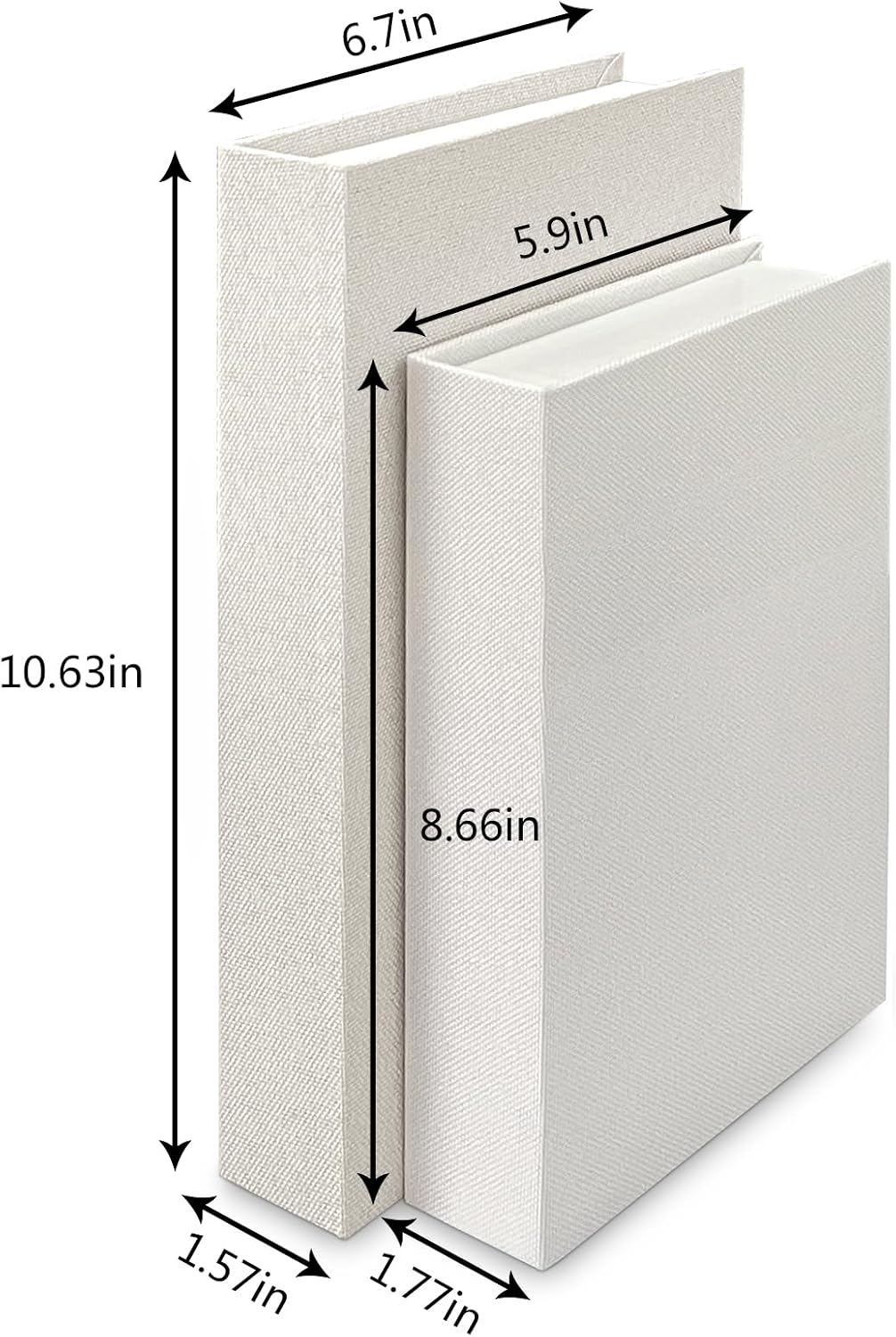 Linen Fake Boxes / White / Set of 2