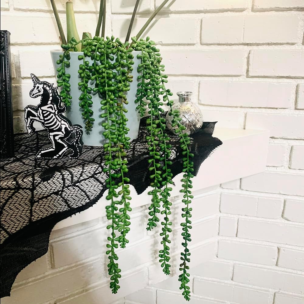6pcsString of Pearls Plant Artificial Faux Hanging Succulents Hanging Greenery / Green / Set of 6