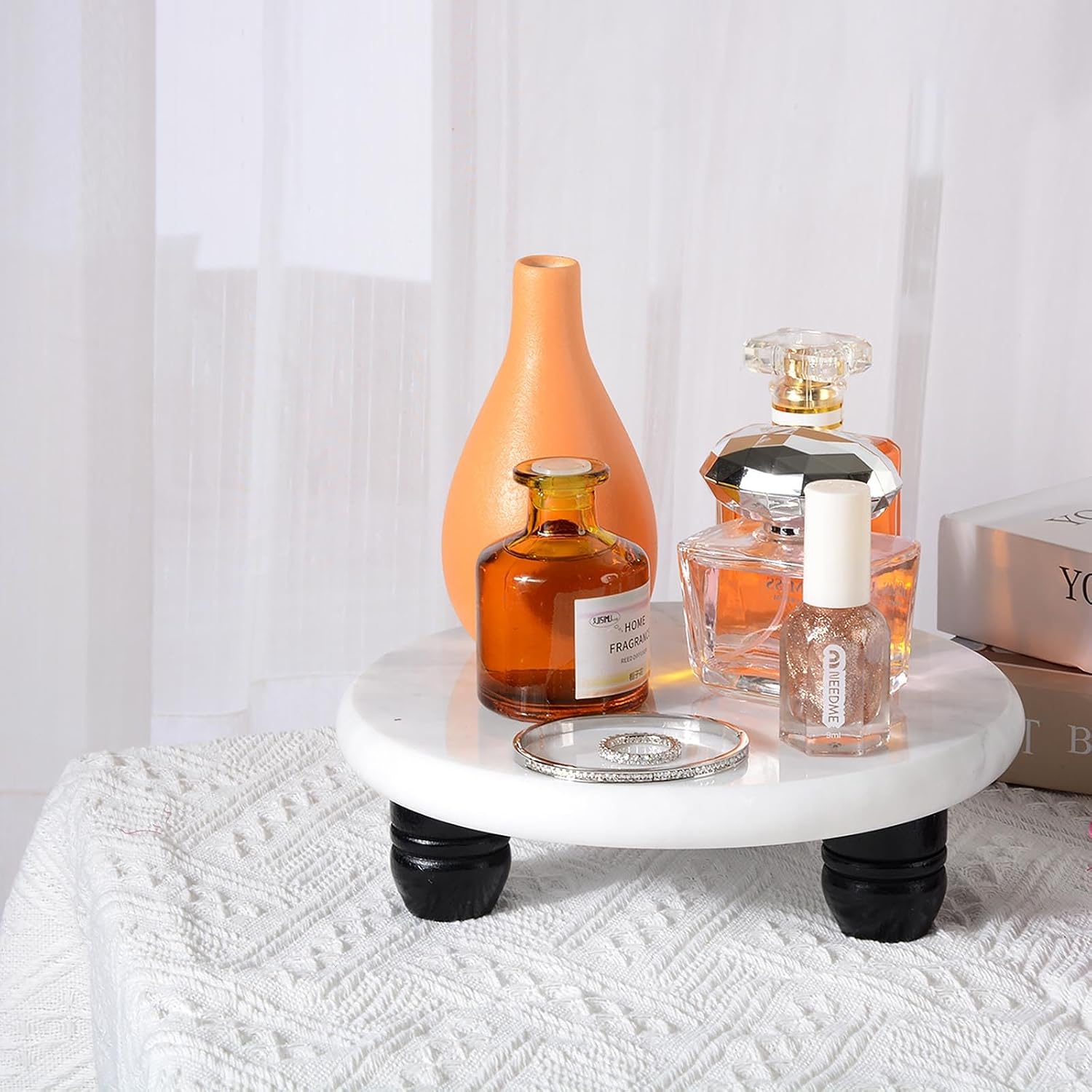 Marble Pedestal Tray / White-y01