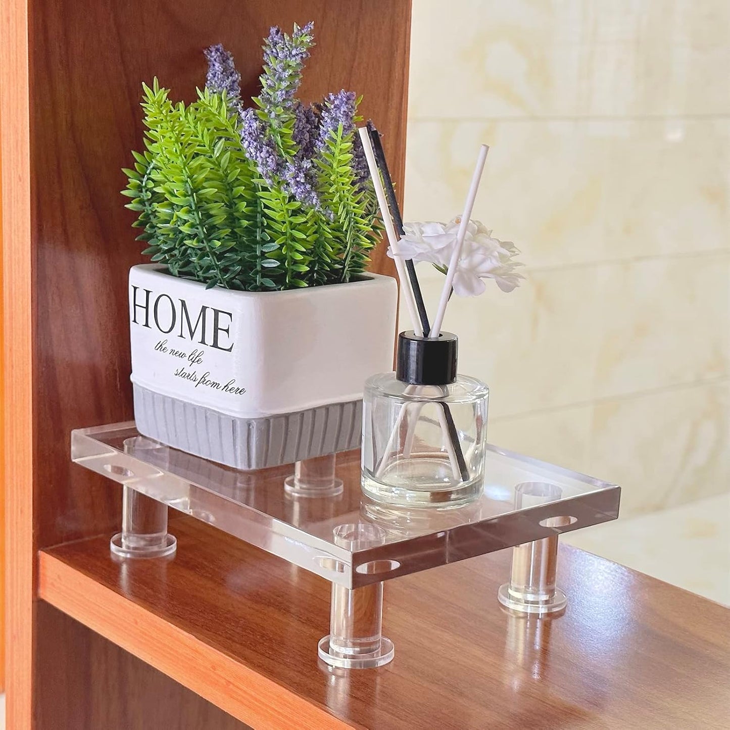 Acrylic Pedestal Tray Stand Riser / Clear