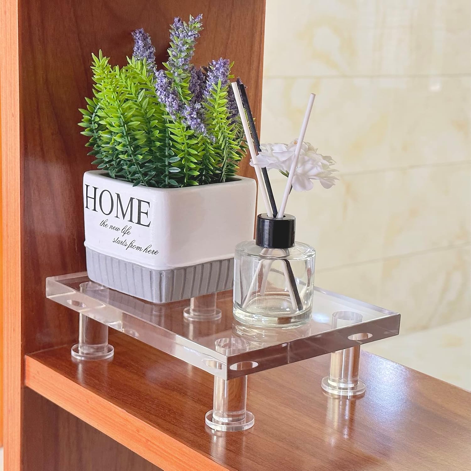 Acrylic Pedestal Tray Stand Riser / Clear