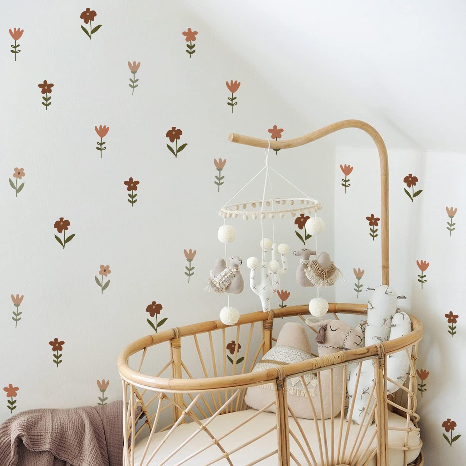 Nursery Wall Stickers Boho Kids Room Decor Girls Bedroom Removable / C / 8.28*5.83 Inches*12 Sheets