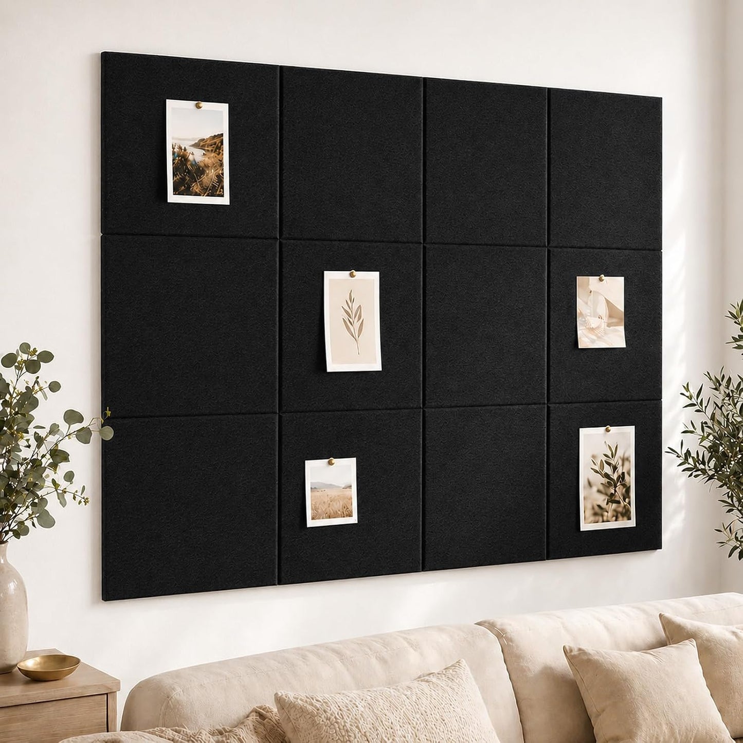 Fluxynara 36" x 24" Large Felt Bulletin Board, Olive Green