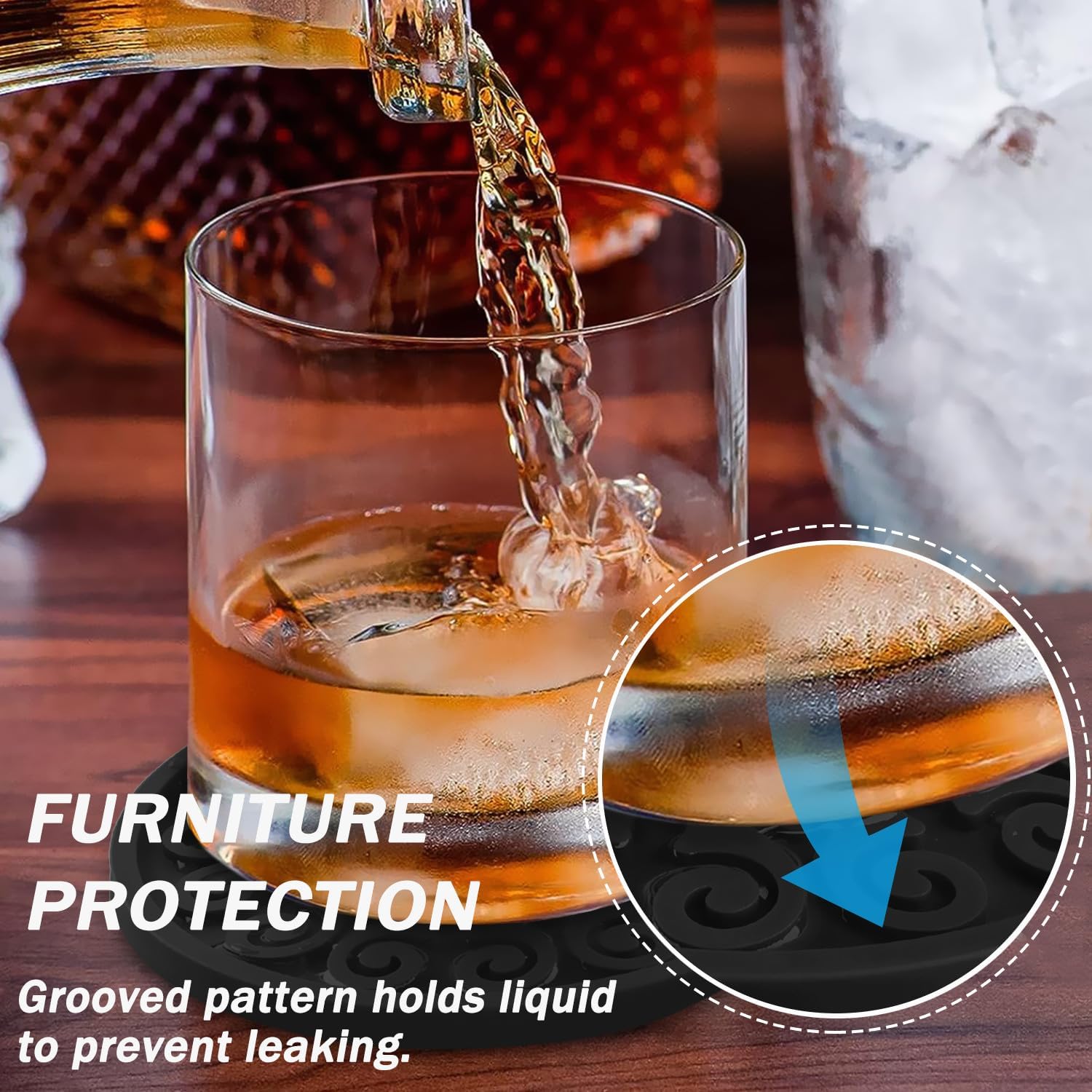 Holder / Coasters for Drinks / 6-black / Set of 6