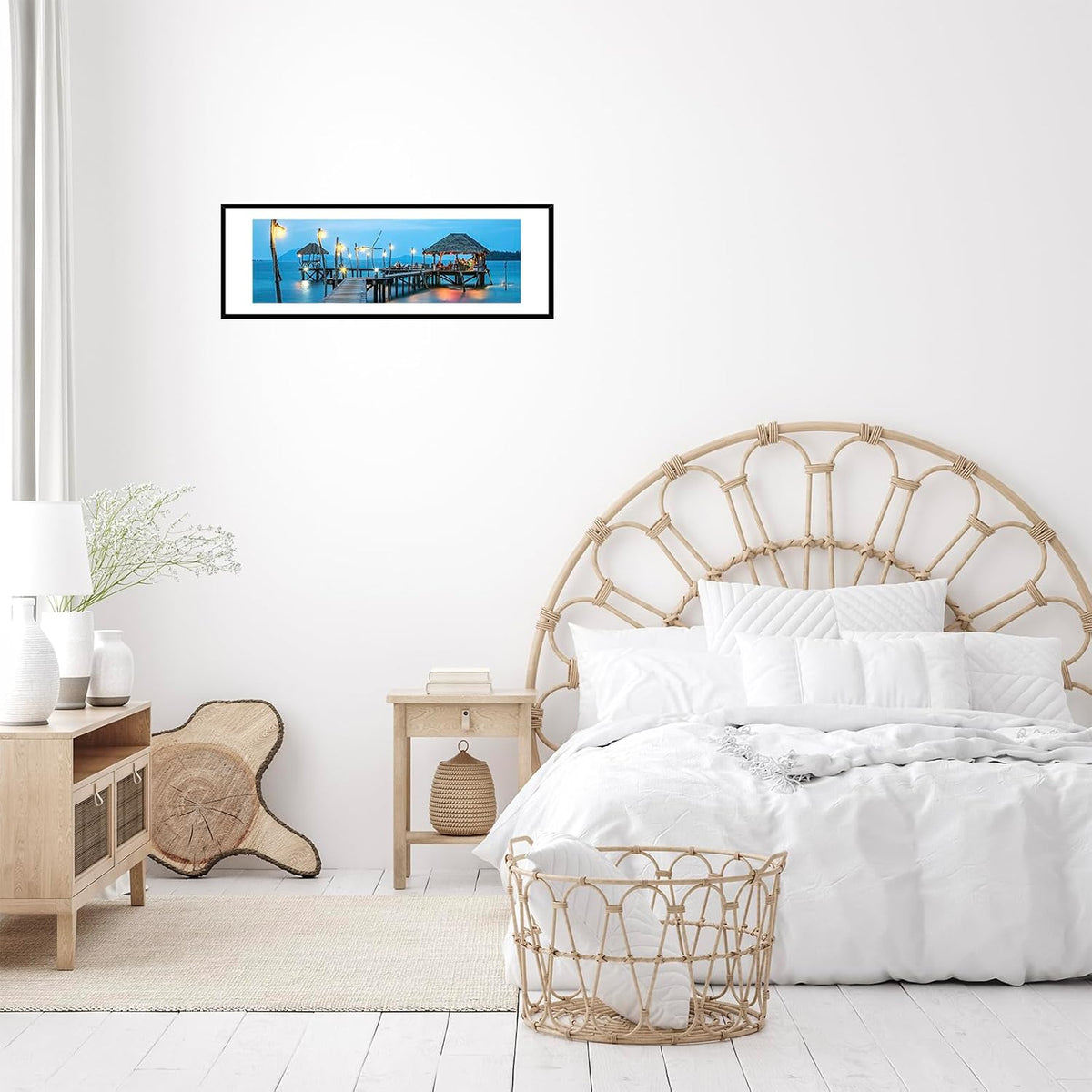JCJMY 10x30 Picture Frame with 8x24 Mat Set of 4, Display Photo 8x24 with Mat or 10 x 30 Without Mat, Wall Hanging