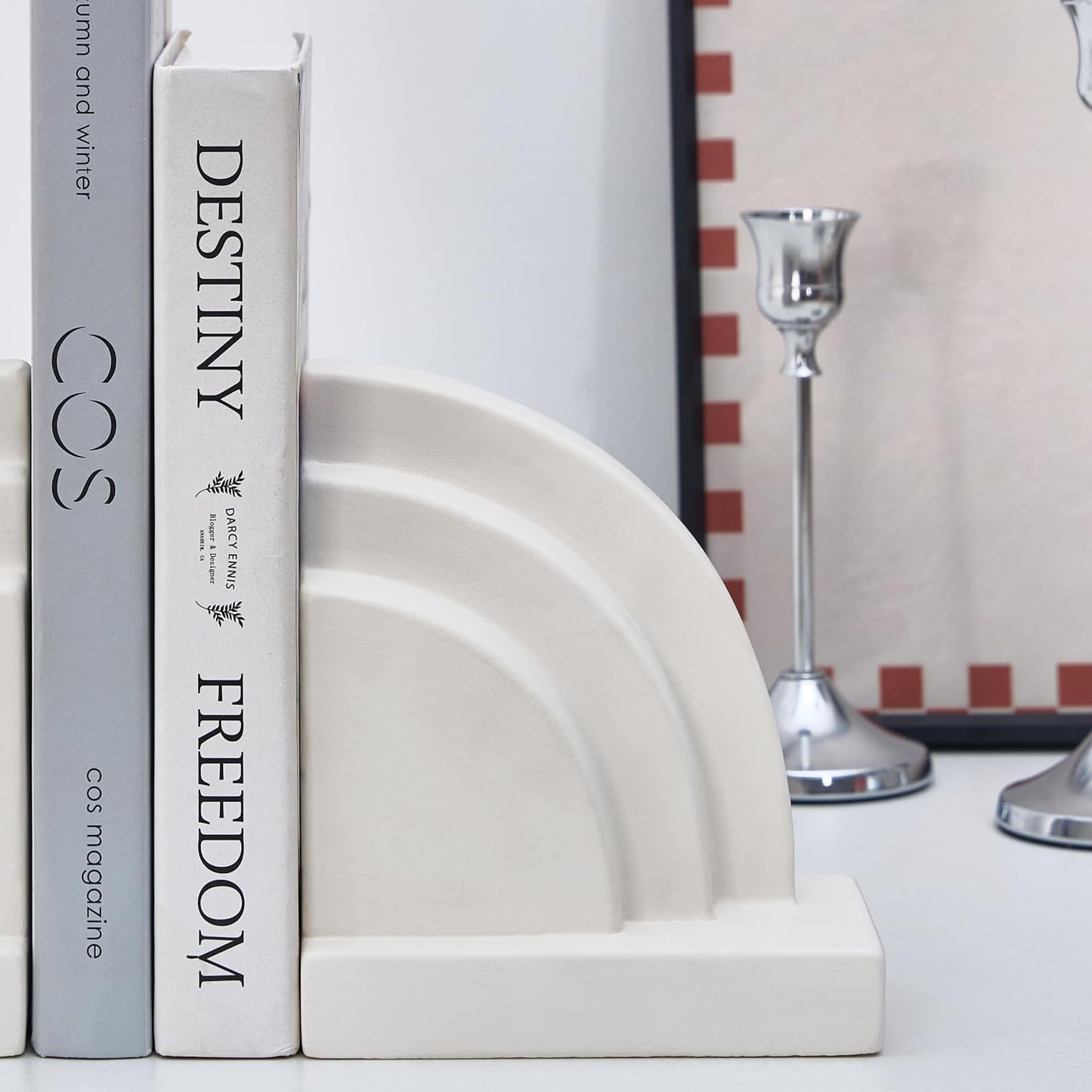 Decorative Book Ends / Concrete Bookends for Heavy Books