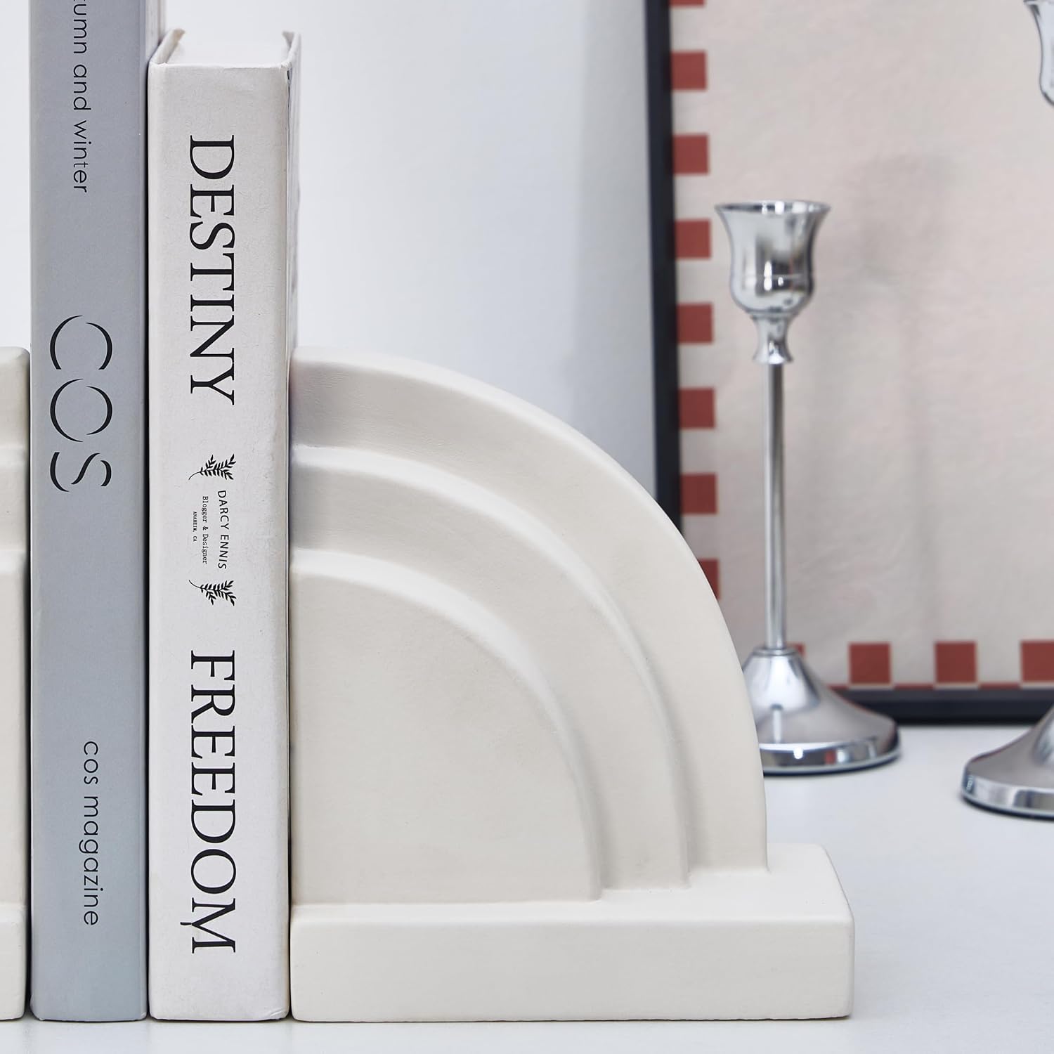 Decorative Book Ends / Concrete Bookends for Heavy Books