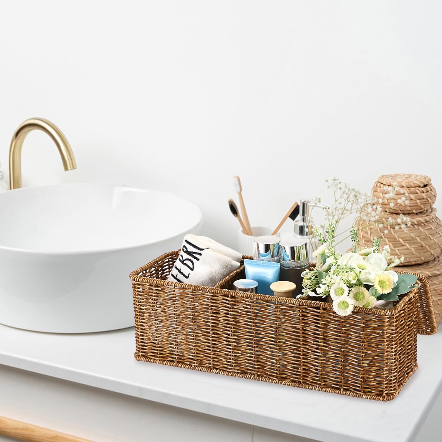 Wicker Storage Basket / Brown / Large