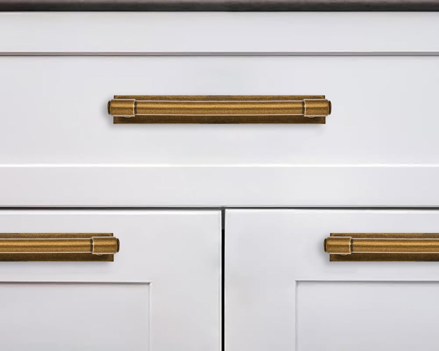 5 Pack 6 Inch（152 mm Center to Center Antique Brass Cabinet Pull Backplate with Base Plate Zinc Solid Vintage Kitchen