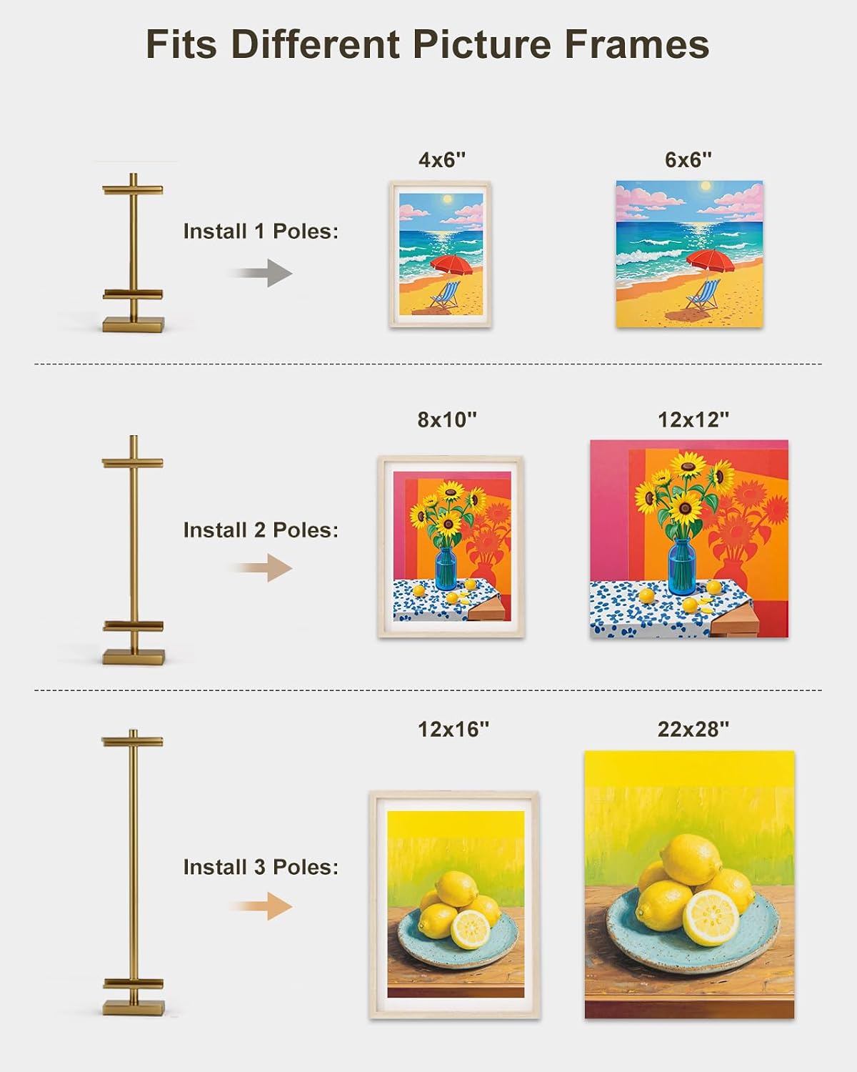 Adjustable Tabletop Easel Stand, Picture Easels for Display Up to 29" H, Metal Picture Frame Holder Stand Table for