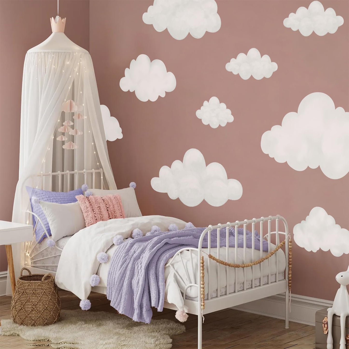 Fabric Large Cloud Wall Decals / Clouds / Set of 9
