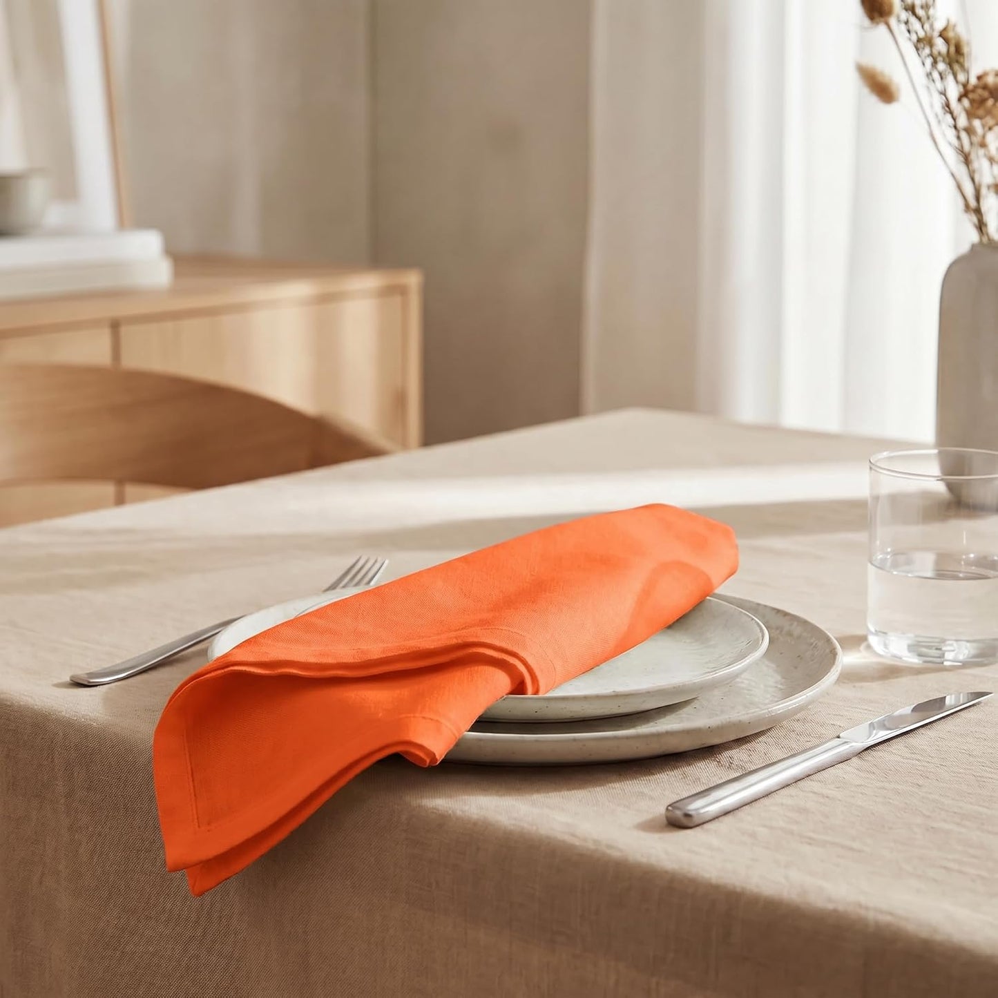 Urban Villa Cloth Napkins Cotton 20x20 (Set of 12) Orange
