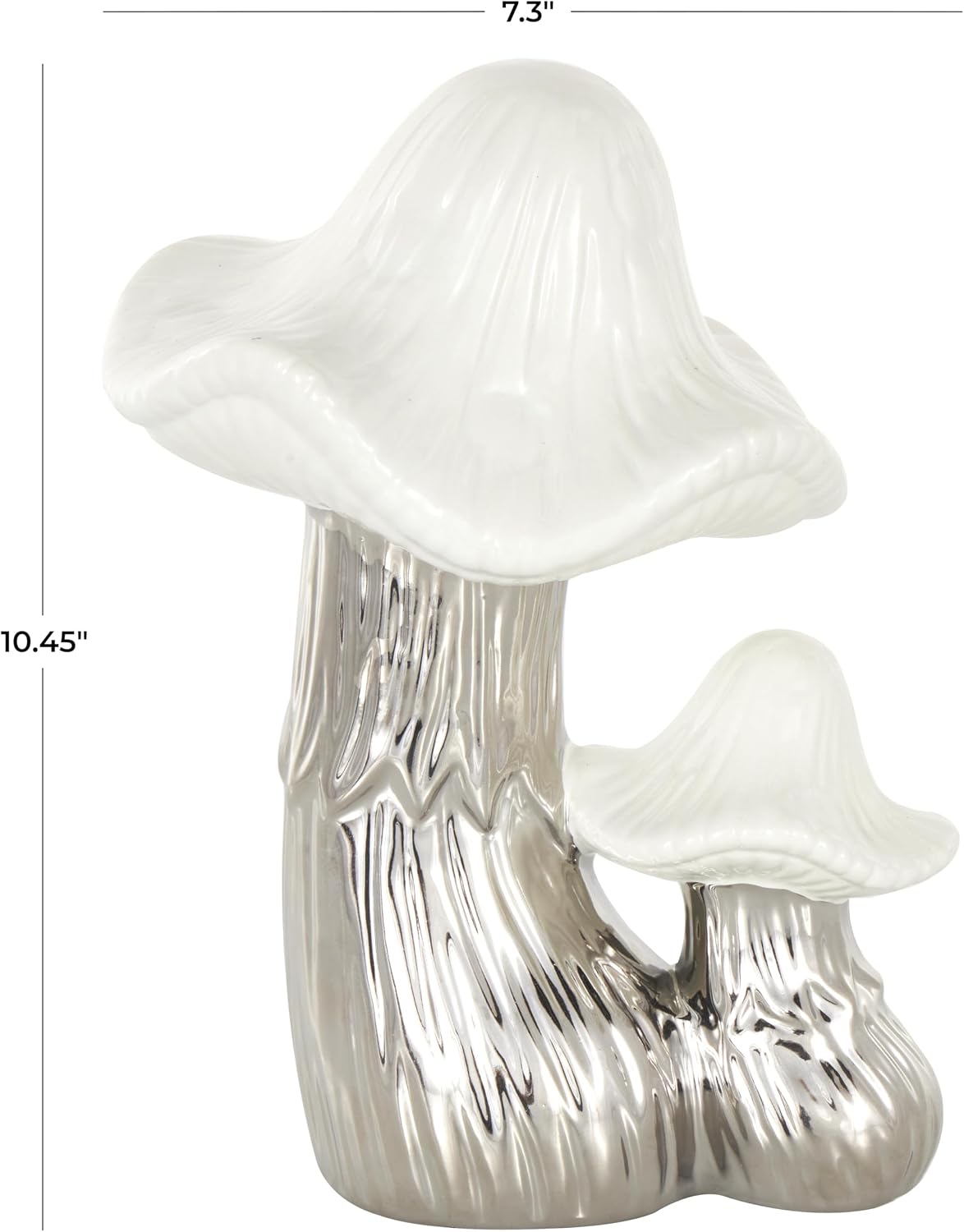Ceramic Mushroom Decorative Sculpture Home Decor Statue / Silver