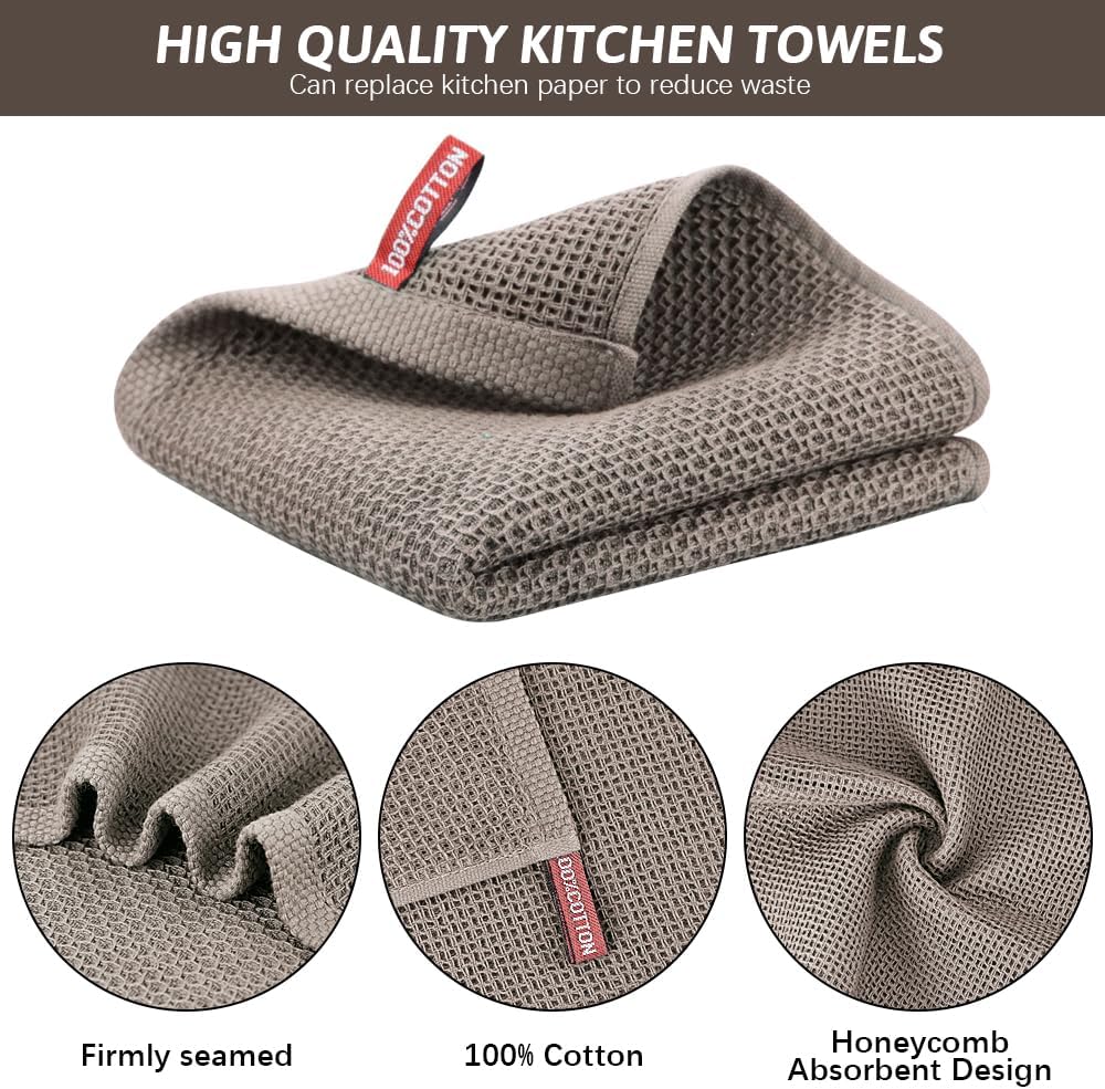 Nialnant 12 Pack Kitchen Dish Towels,13x28in 100% Cotton | Hand Towels for Kitchen, Extra Soft & Absorbent Dish Cloths