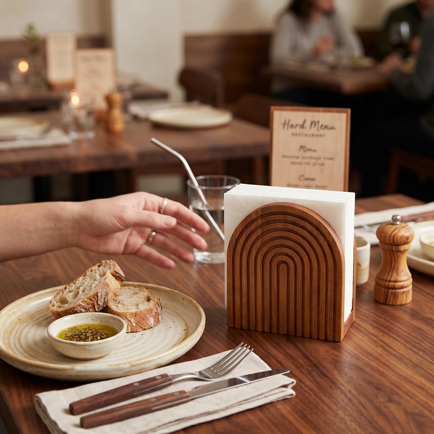 Wooden Napkin Holder / Boho Style / Burlywood / Natural