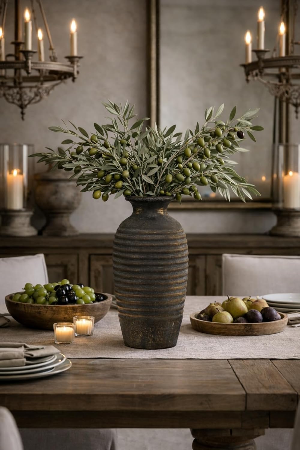 Large Ceramic Rustic Vase / Bronze / 14.4 / 14.4 Inch