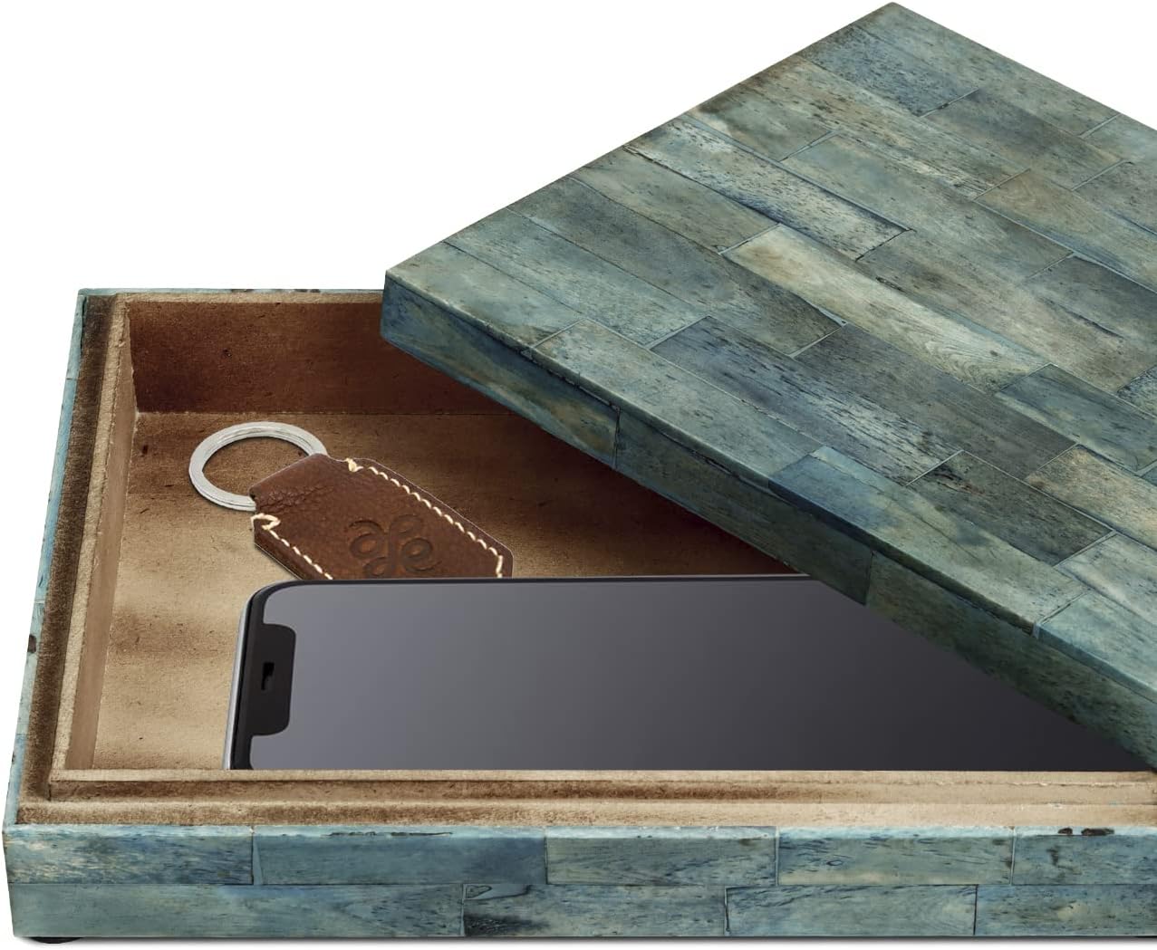 Remote Control & Keepsake Memory Box / VERDIGRIS / 6 x 8 x 1.5