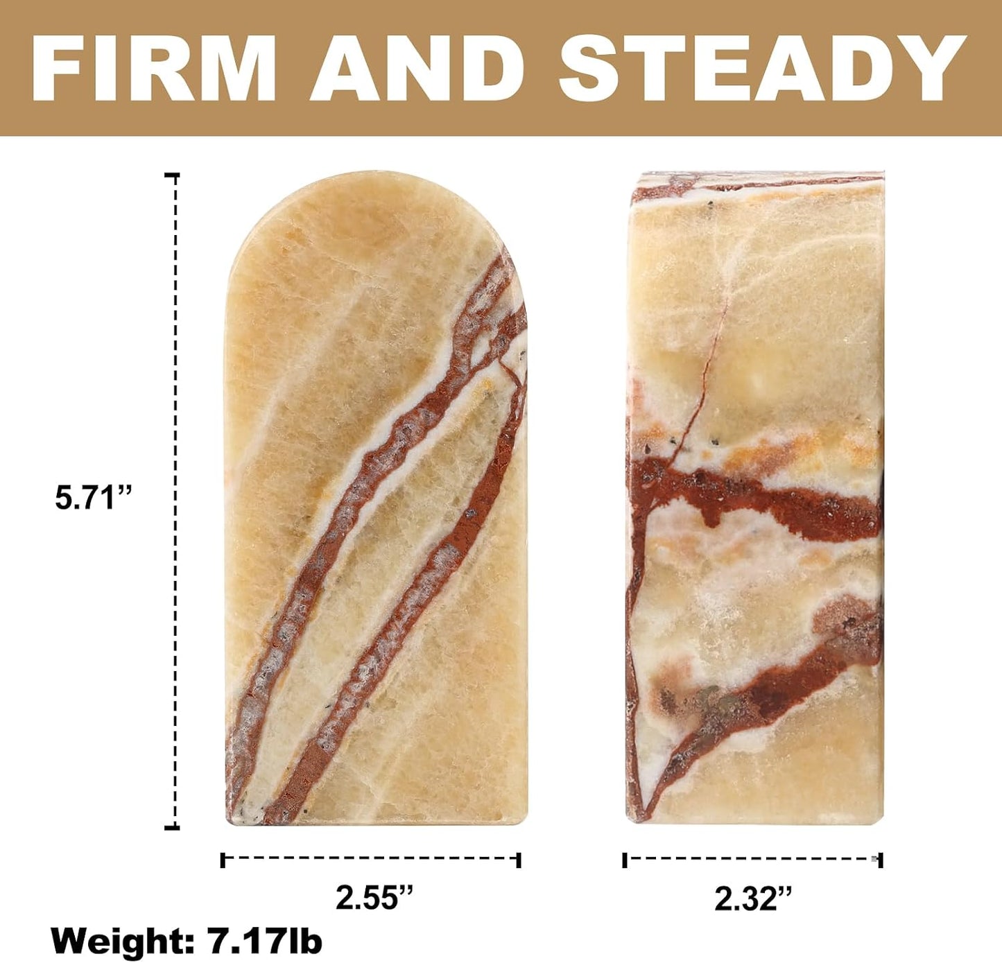 Decorative Book Ends / Orange Onyx-mexico Onyx