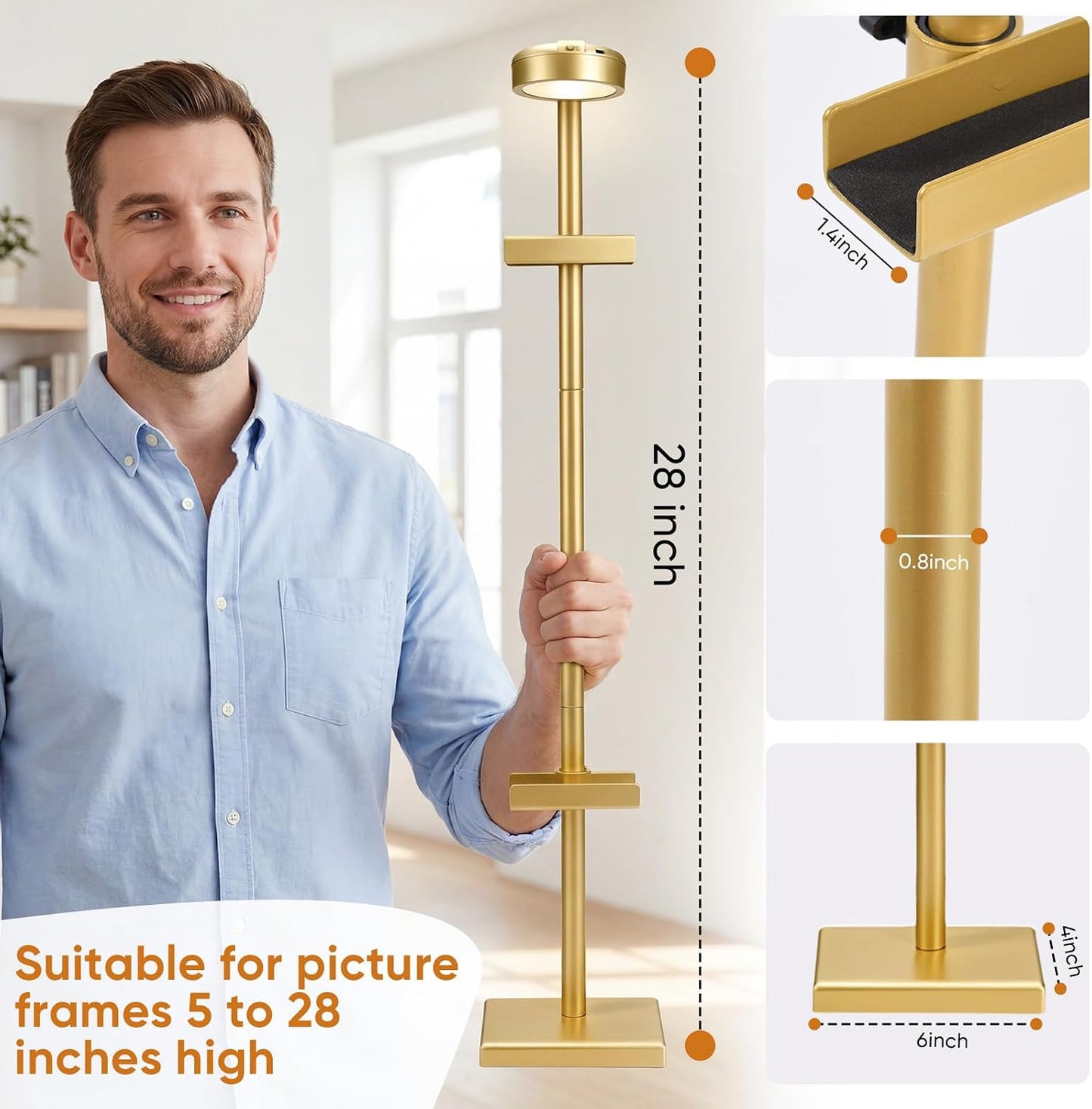 Rechargeable 13RGB Poster Light / Gold