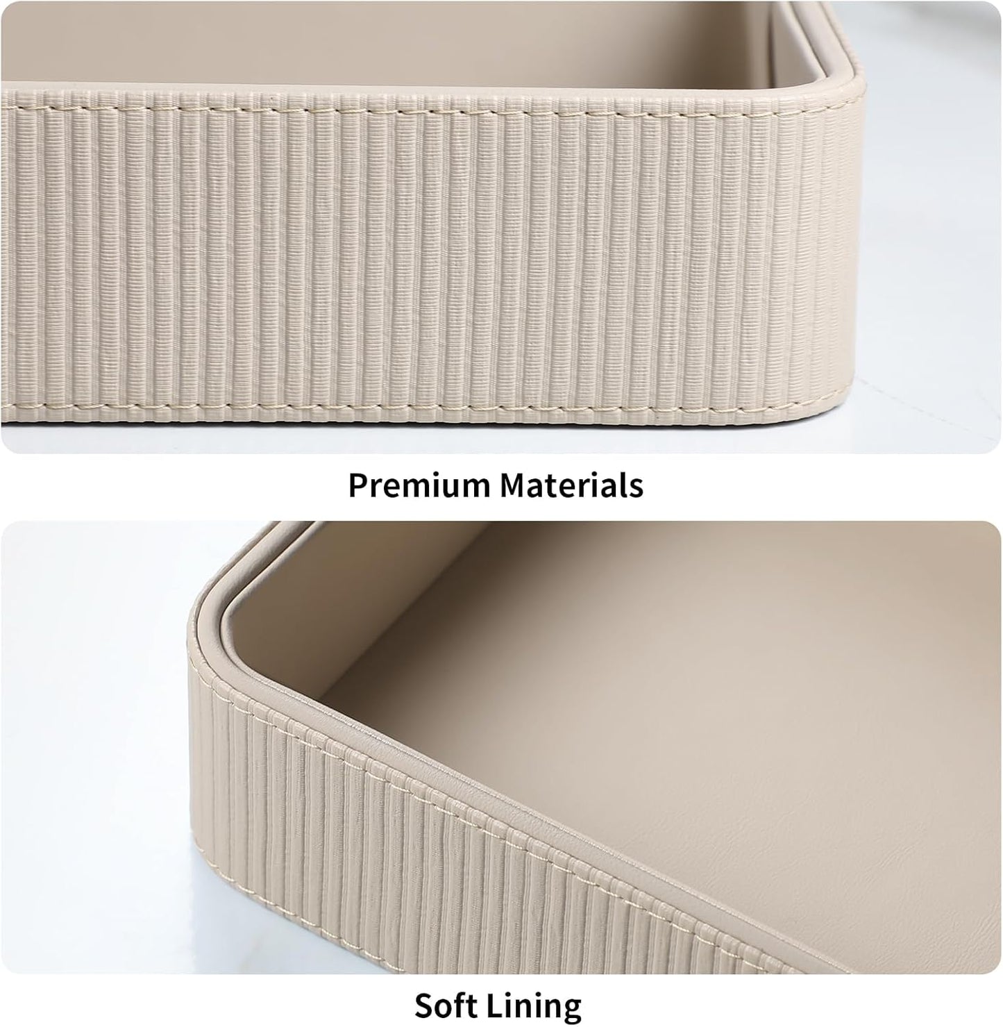 Modern Nightstand Organizer Bedside Desktop Storage for Womens and Men / Beige