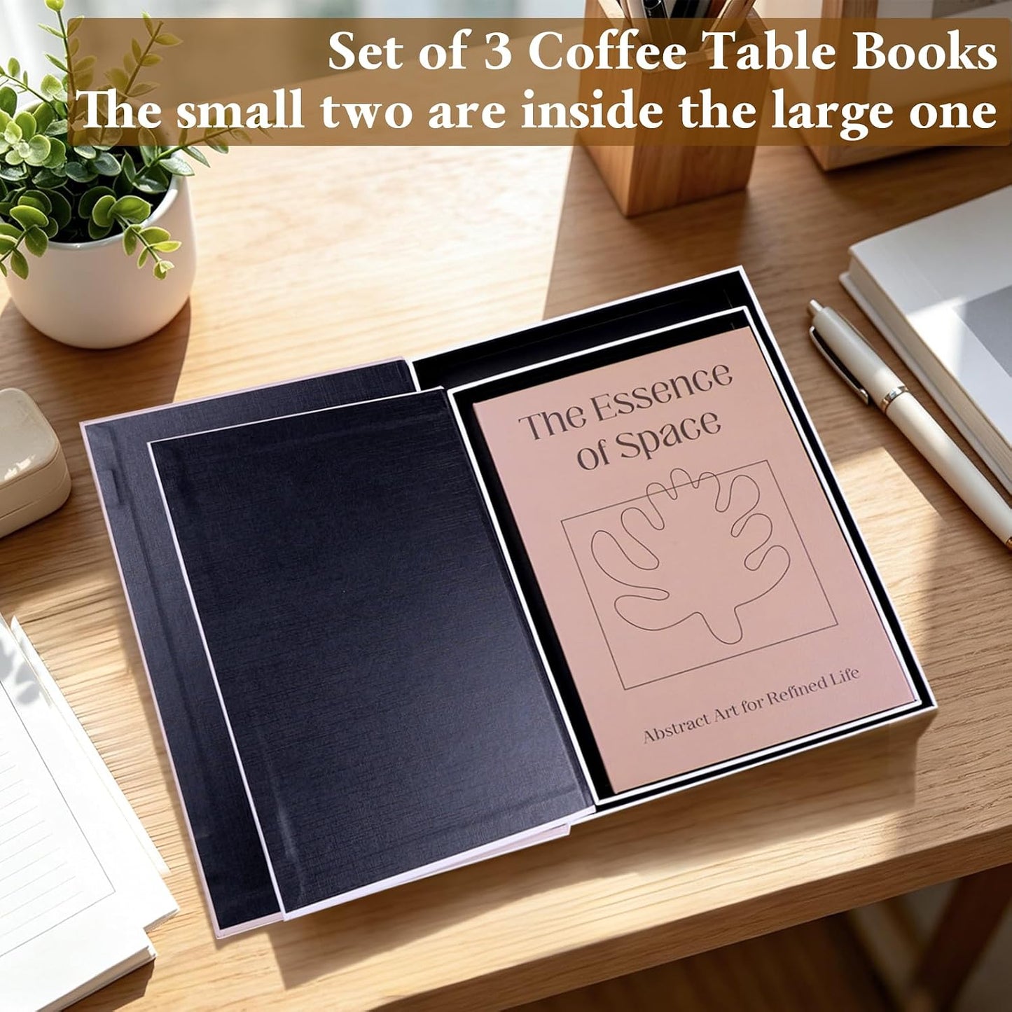 Aesthetic Decorative Books / Brown-beige-khaki / Set of 3