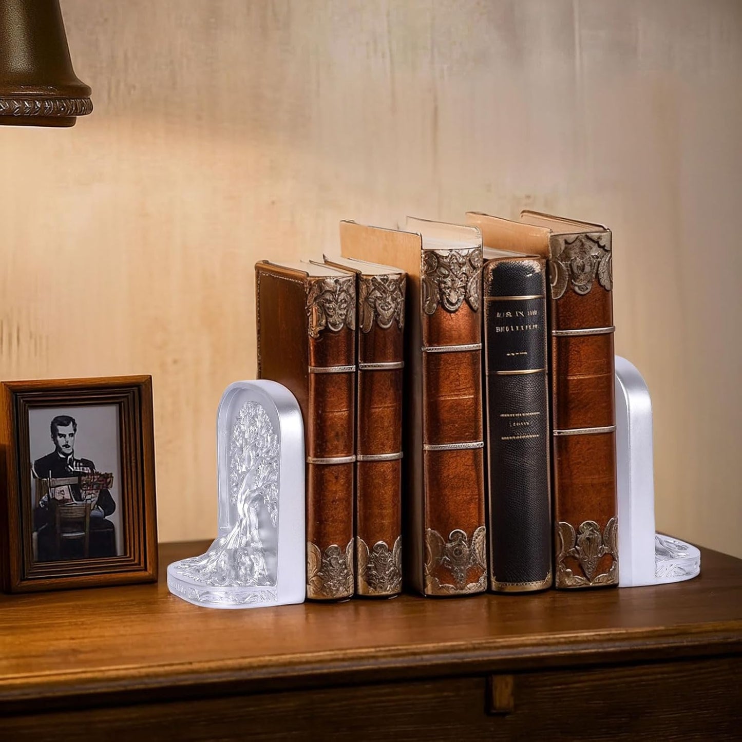 Tree of Life Bookends Set / Silver