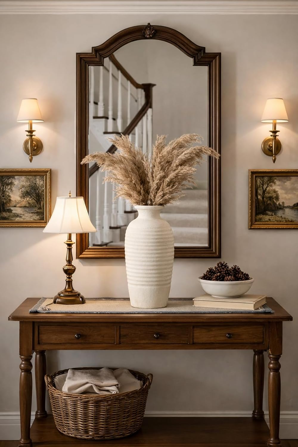 Ceramic Natural Rustic Vase / Off-white / 14.4 / 14.4 Inch