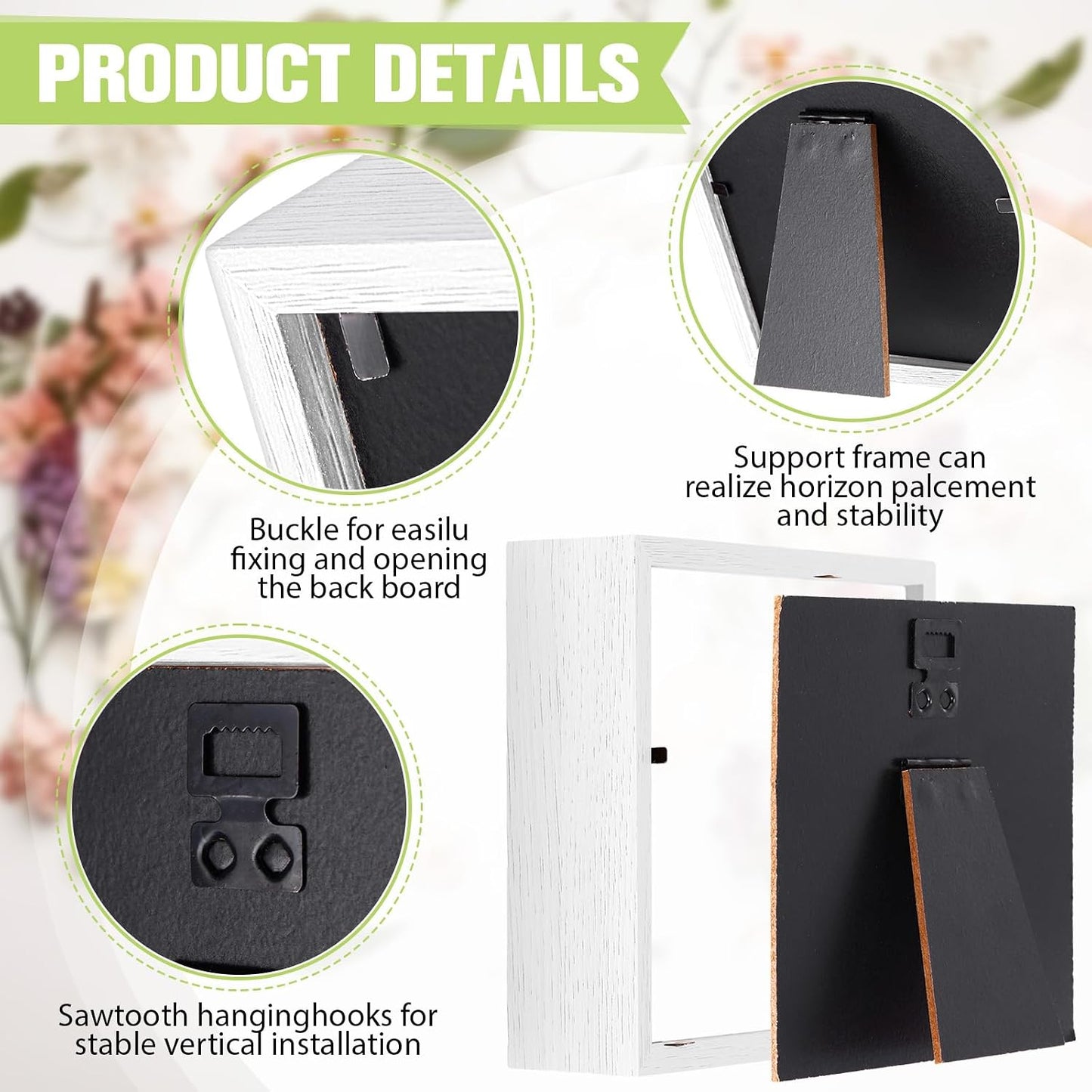 Ripeng 16 Pack 10 x 10 Inch Shadow Box Frame Display Cases, Deep Picture Frames for Wedding Bouquet Preservation