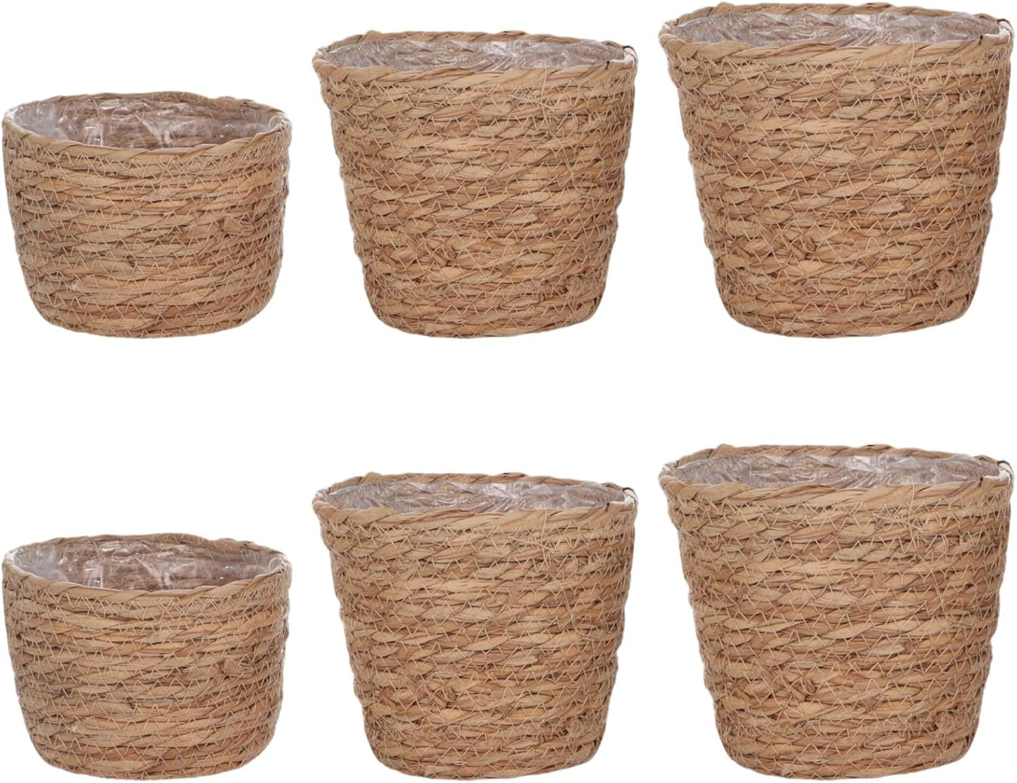 Wicker Hand Woven Plant Baskets / Set of 6