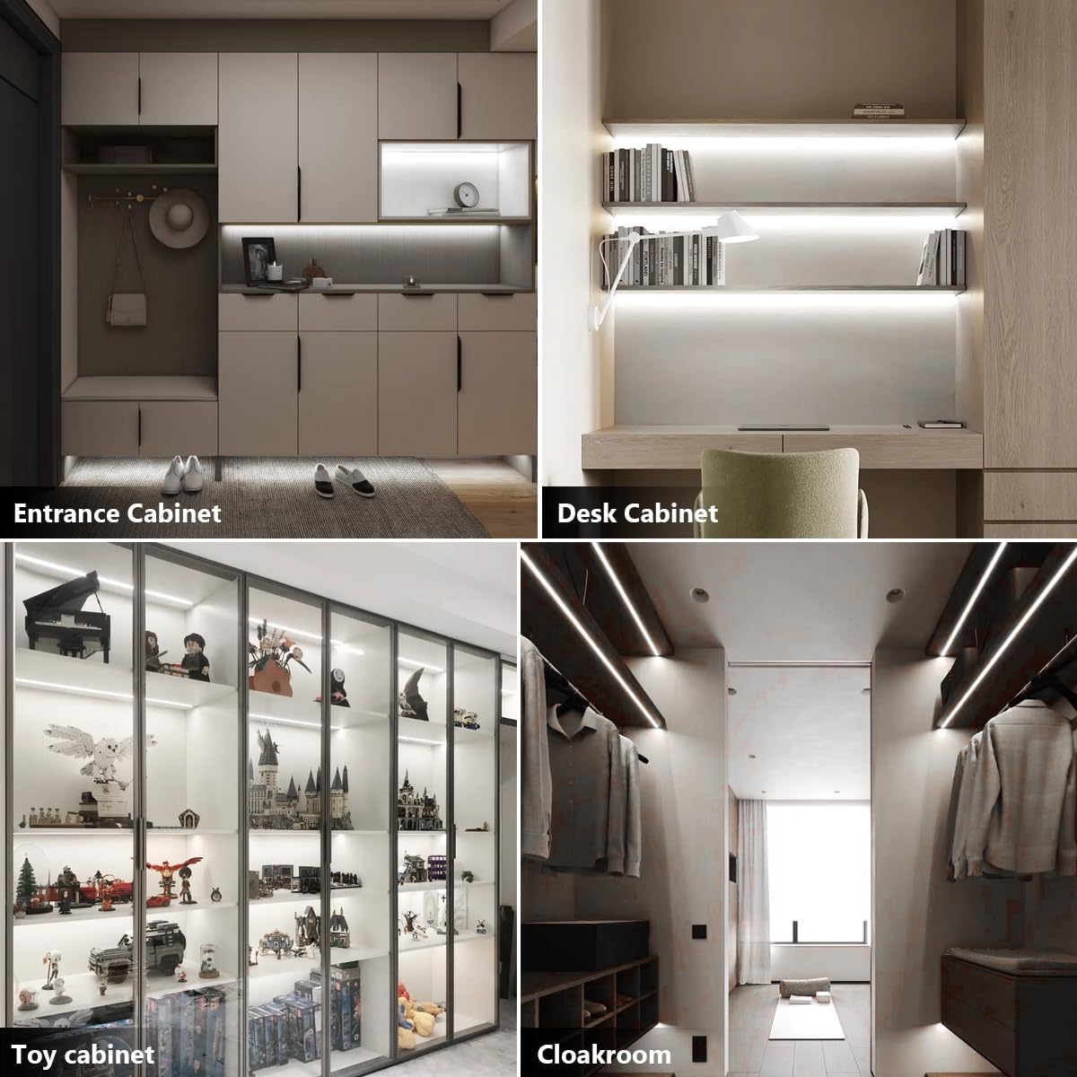 Cabinet Light COB LED Strip Lights 6-in-1 Dimmable Touch Control | for Display Cabinets, Wardrobes, Kitchen, Wine