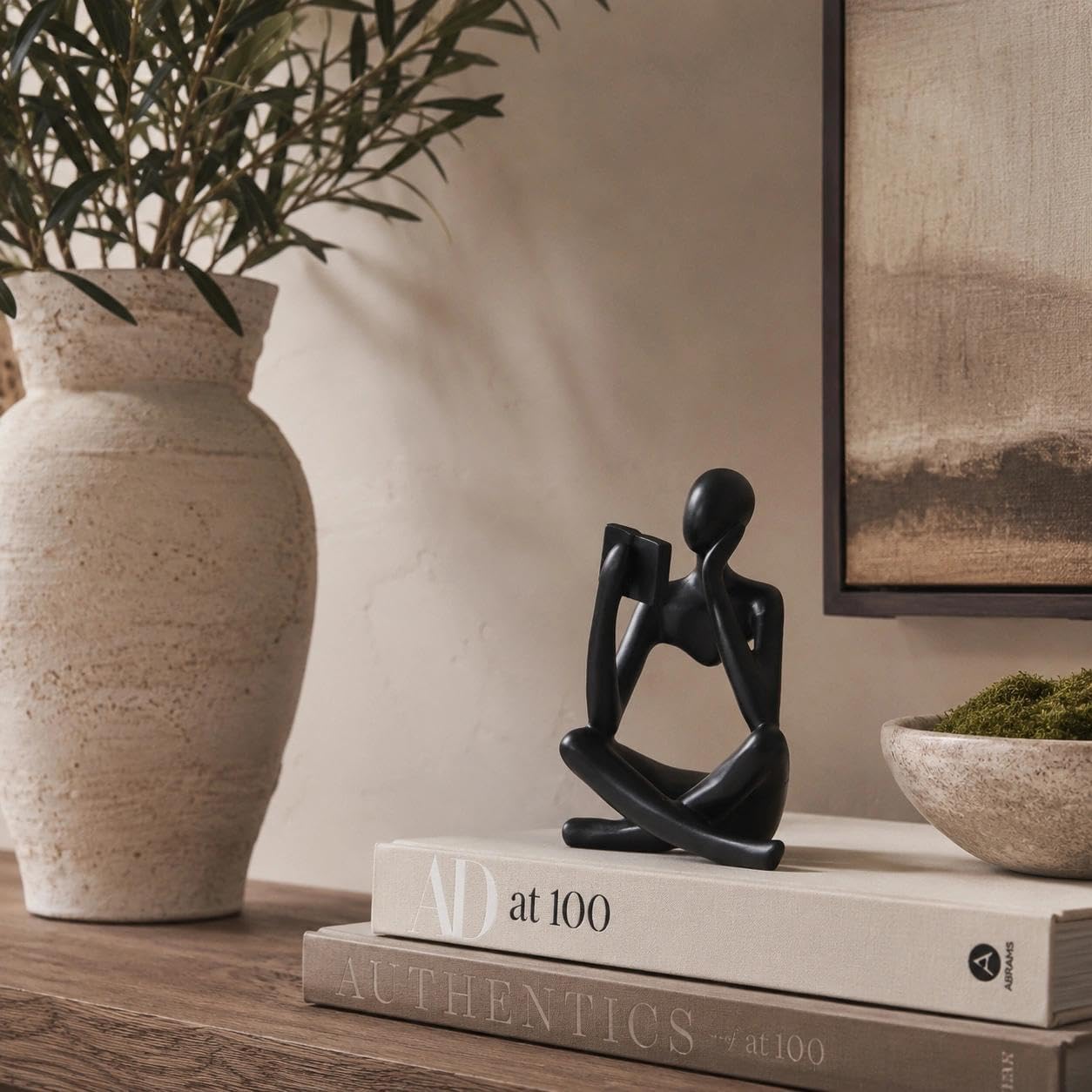 Resin Decorative Bookend / Reader-black-b