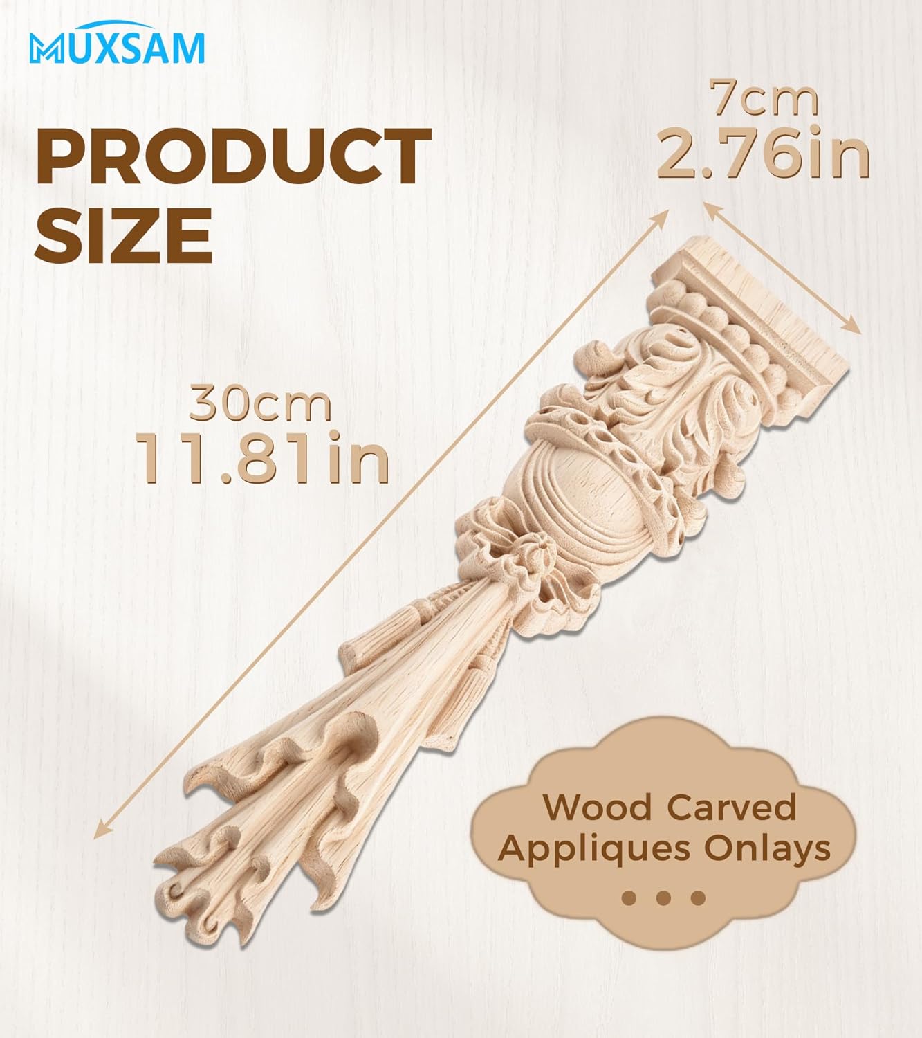 Unpainted Carving Decals Mouldings Trim for Window Door Frame Rome Column / 2-pack / Set of 2