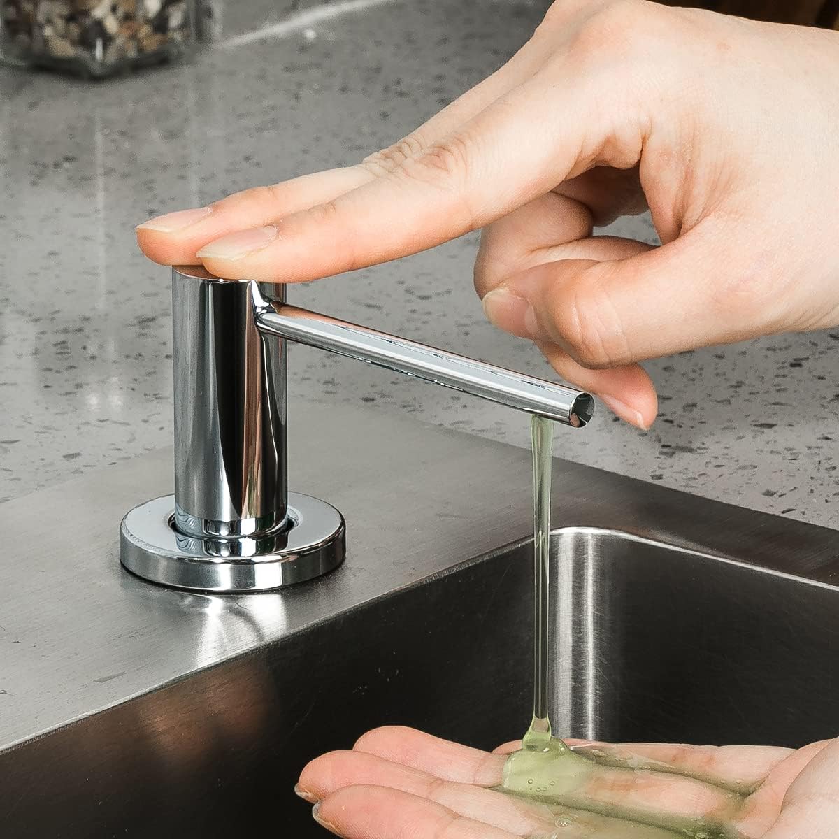 Soap Dispenser for Kitchen Sink Polished Chrome GAPPO Stainless Steel Countertop Pump Hand Lotion Built in Bottlend