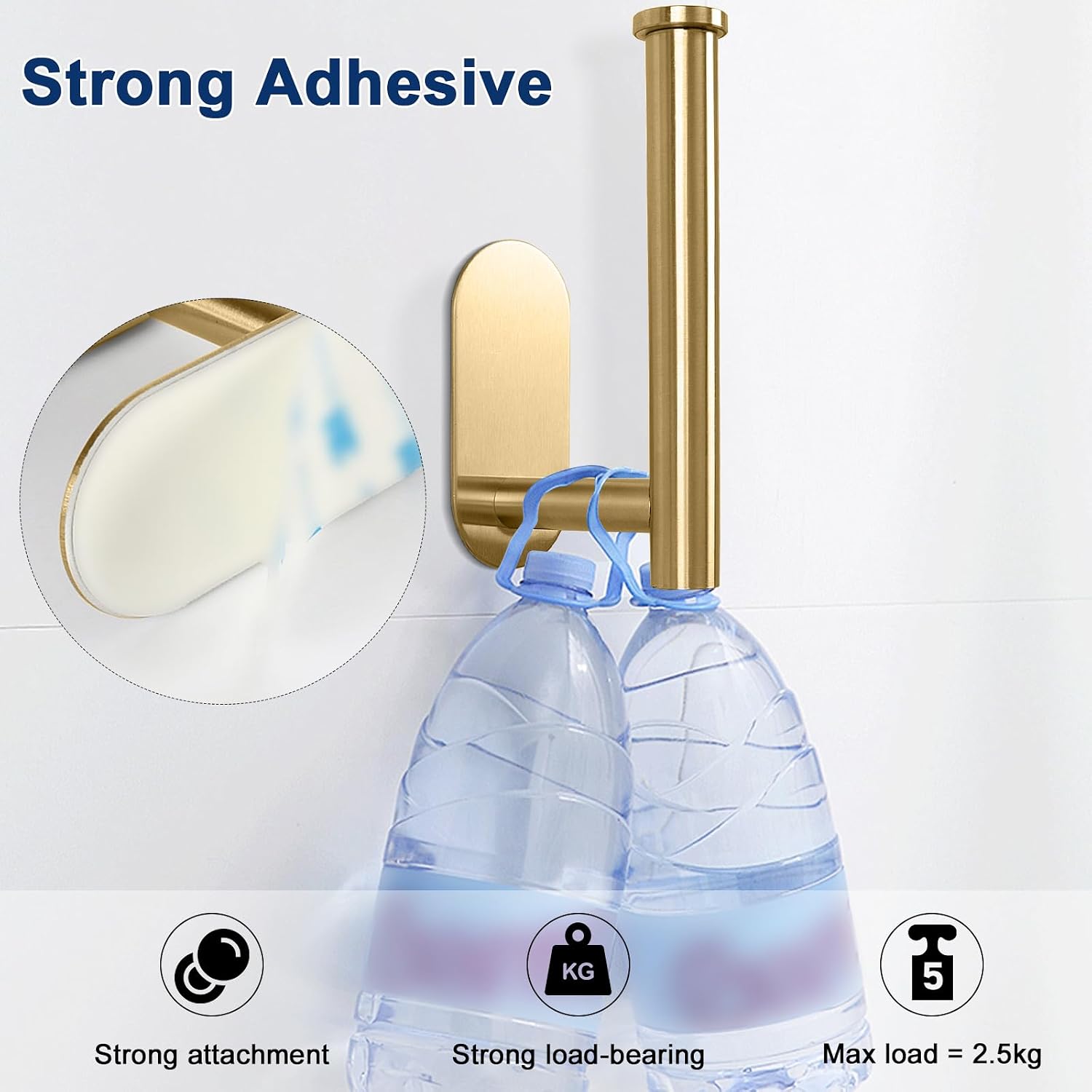 NearMoon Toilet Paper Holder Self Adhesive, Premium Thicken SUS304 Stainless Steel Rustproof Adhesive Toilet Roll