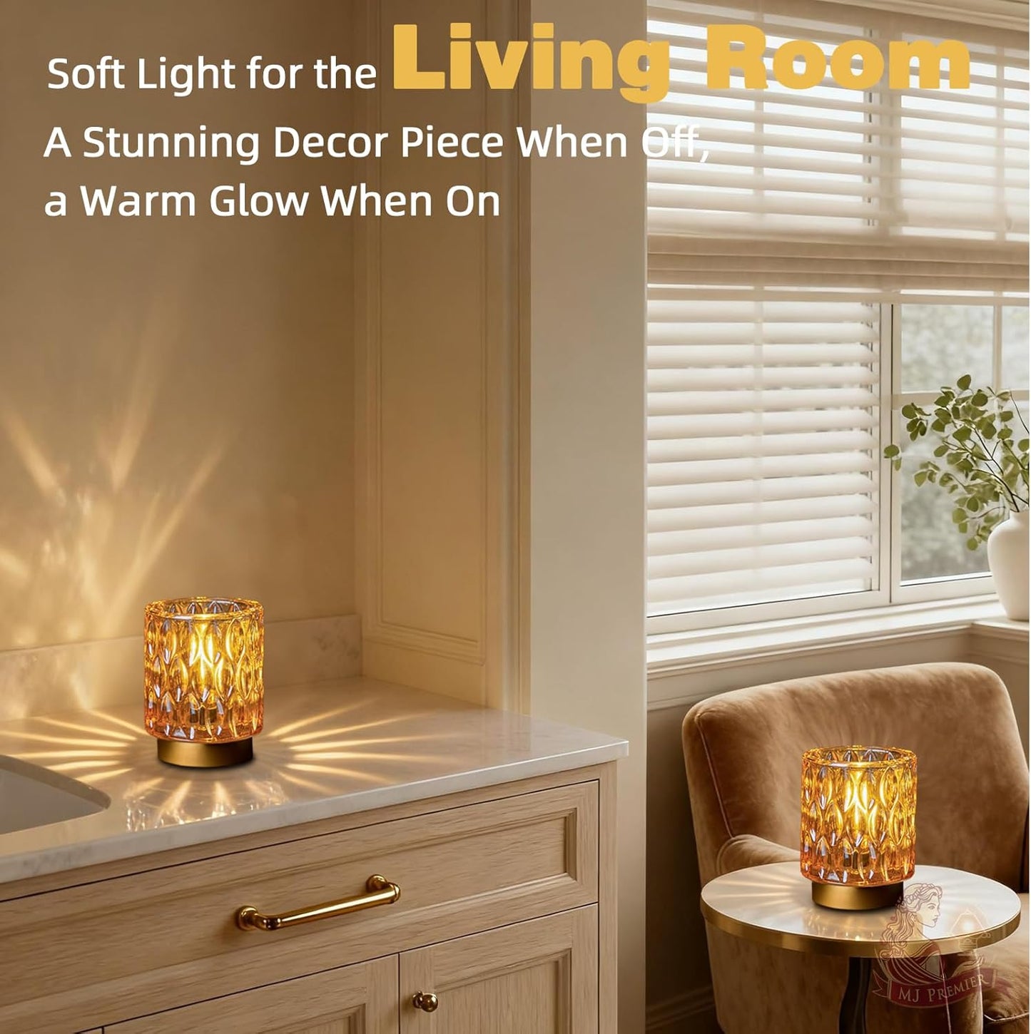 Battery Operated Table Lamps Timer / Amber / 2 Packs