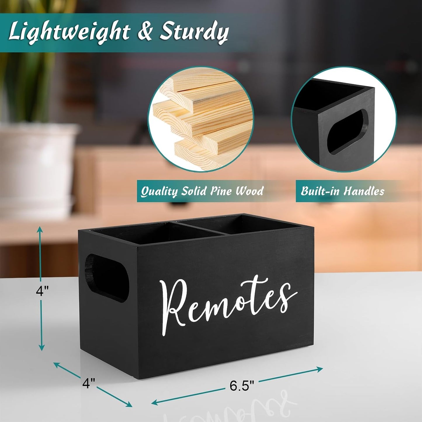 Remote Control Holder / Black / 2 Slots