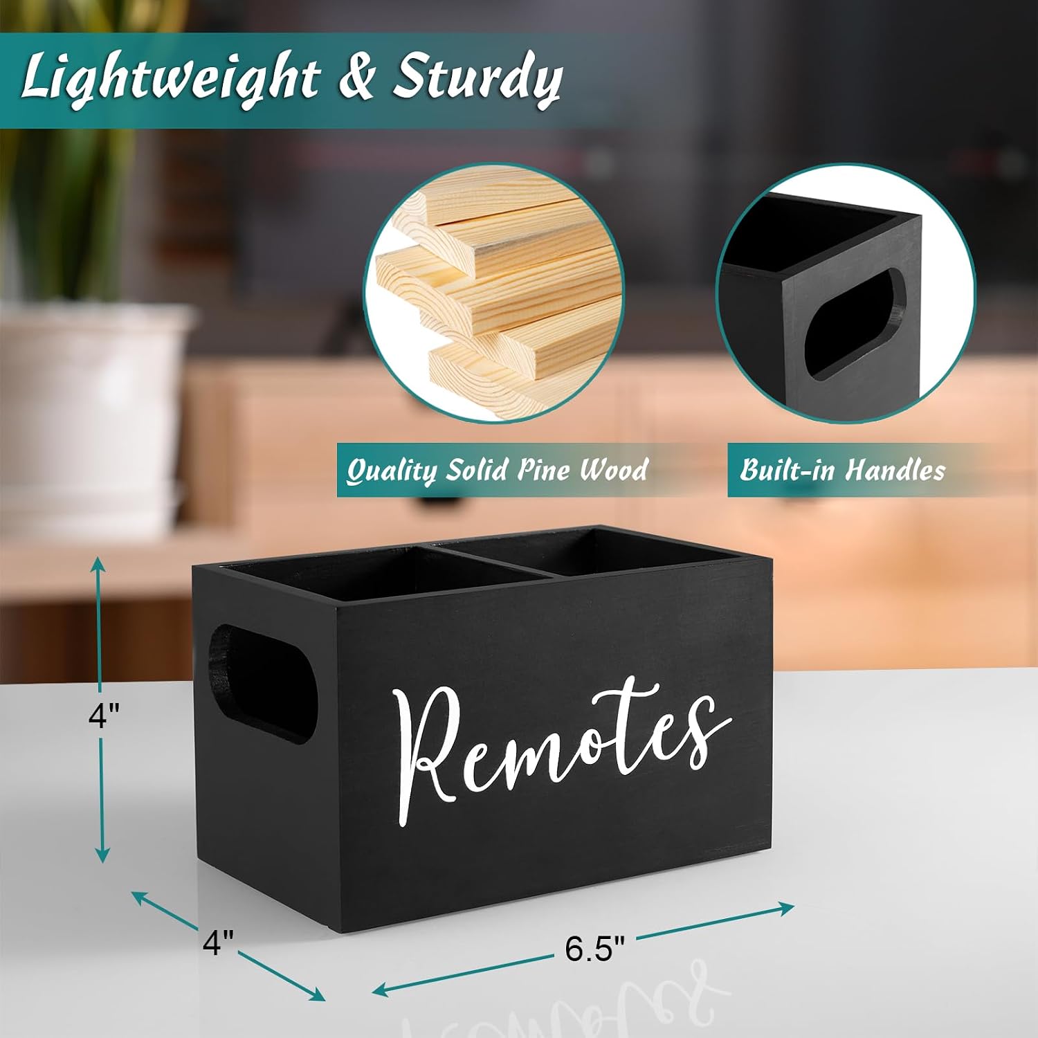 Remote Control Holder / Black / 2 Slots