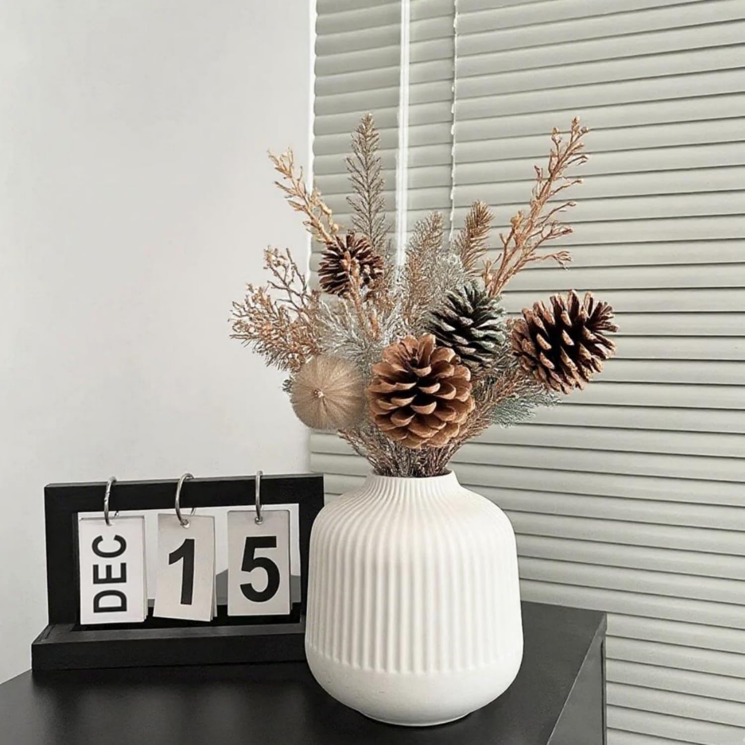 Ceramic Vase for Flowers / White / Small / 6 Inch