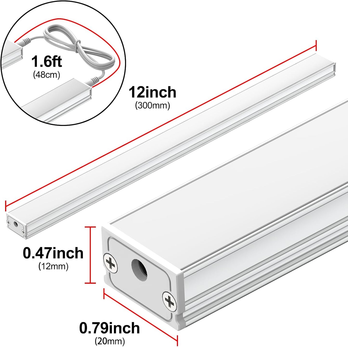ASOKO Under Cabinet Lighting, 4500K Daylight, 3 Pack 12 inch Linkable