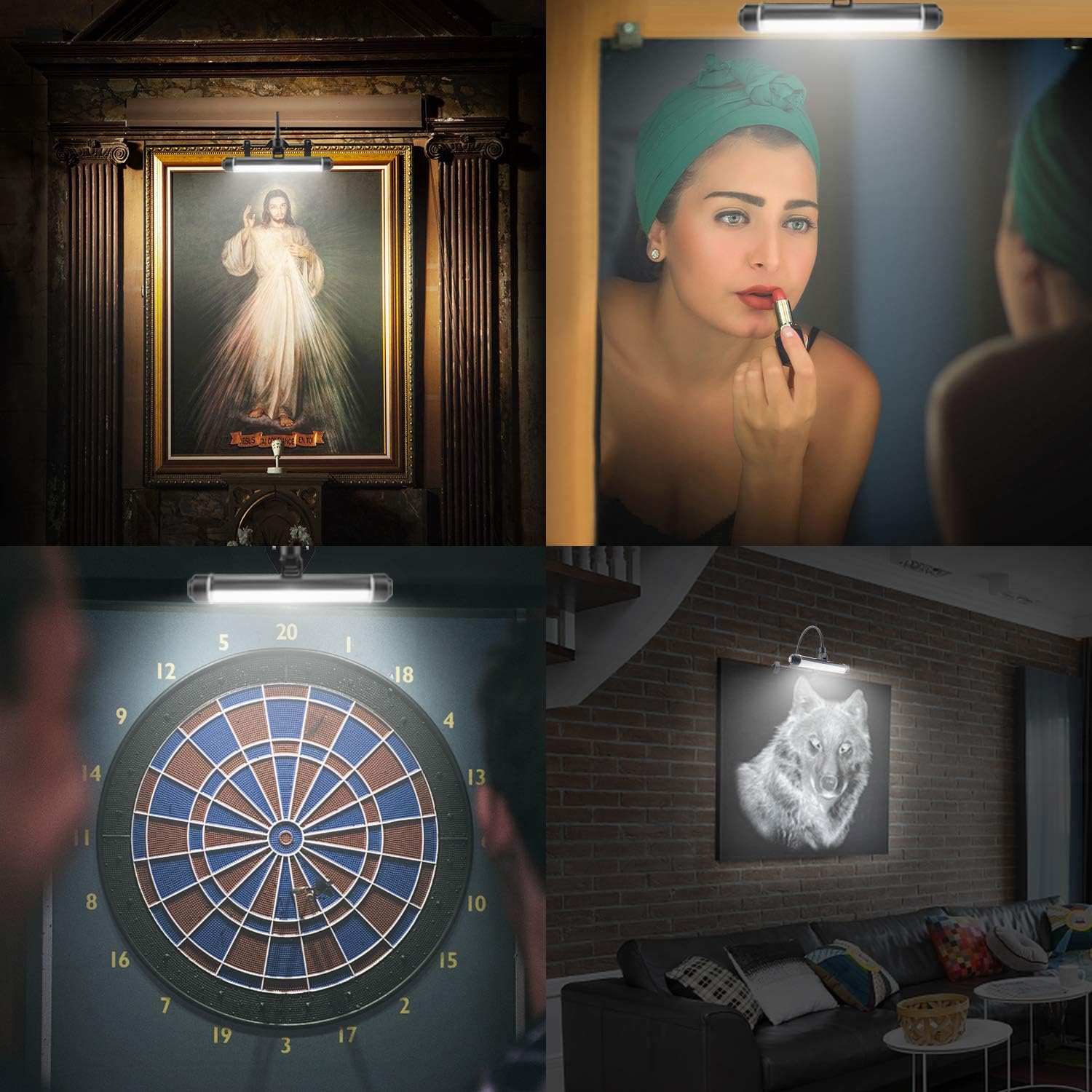 LUXSWAY Wireless Picture Frame Led Lighting,Rechargeable Art Display Lighting Clip on Pictures,Over Painting Lights