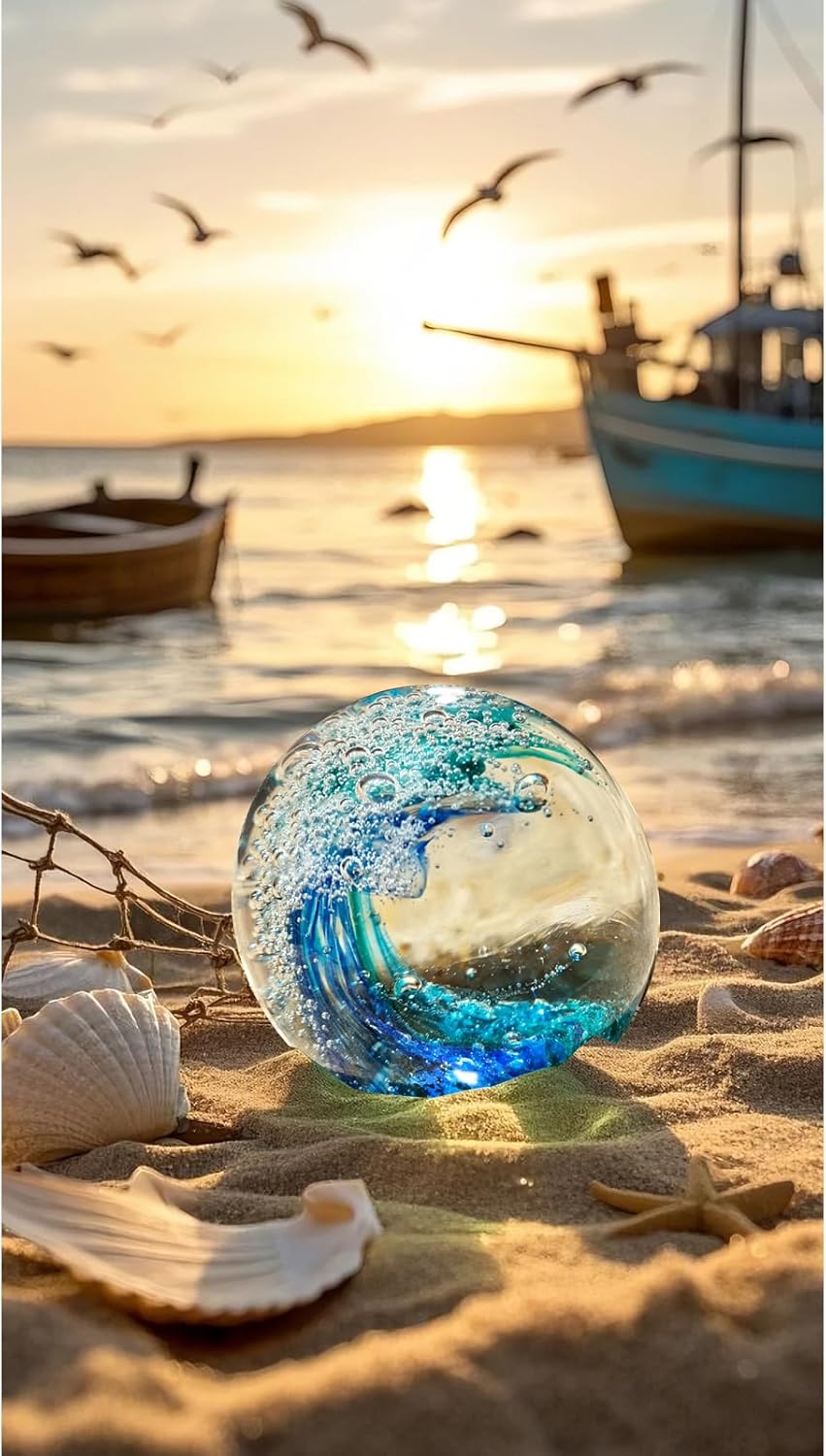 Sea Glass Paperweight / Green