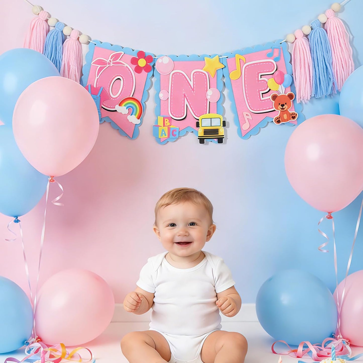 Girls 1st Birthday High Chair Banner English Teacher 1st Birthday Decorations Girls Highchair Wood
