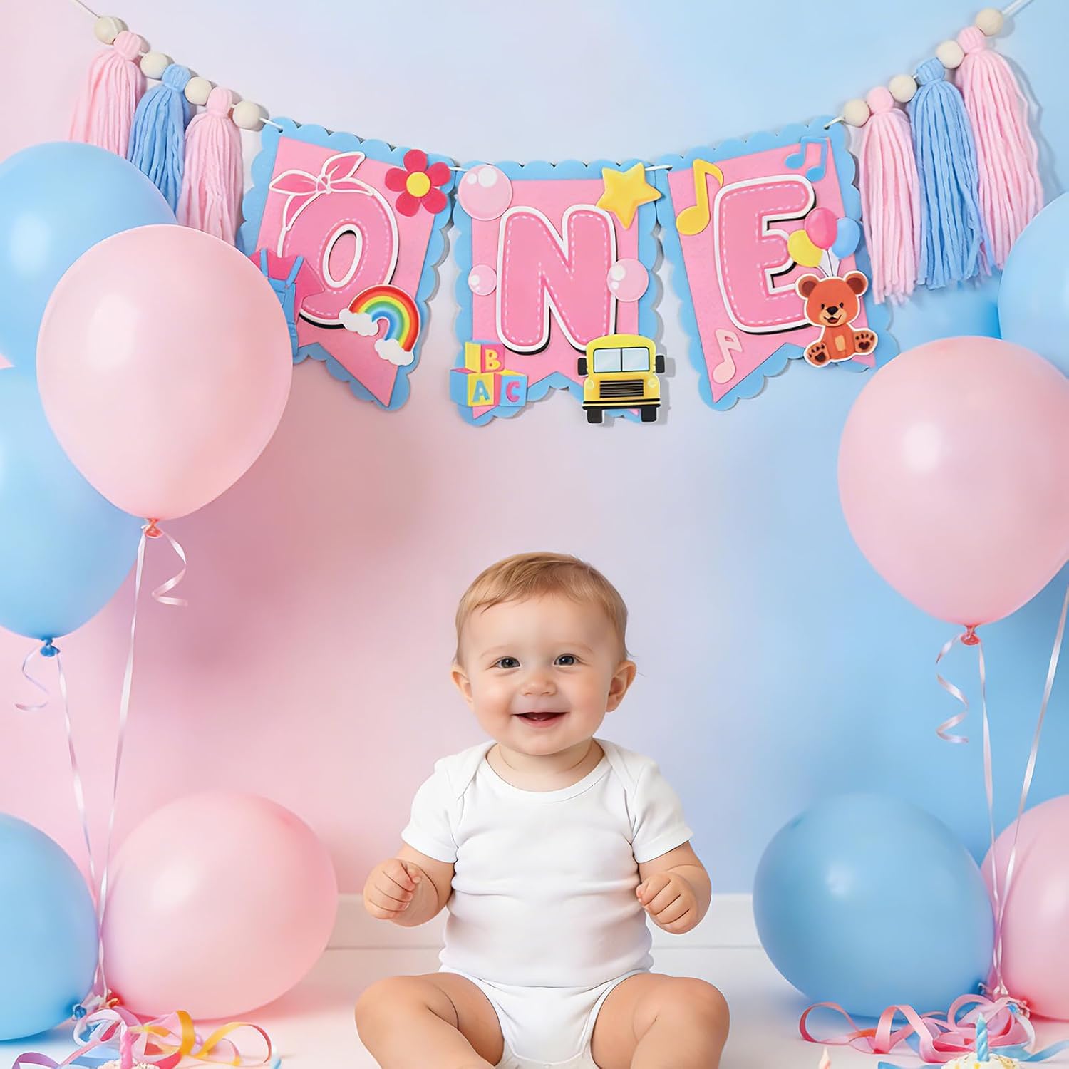 Girls 1st Birthday High Chair Banner English Teacher 1st Birthday Decorations Girls Highchair Wood