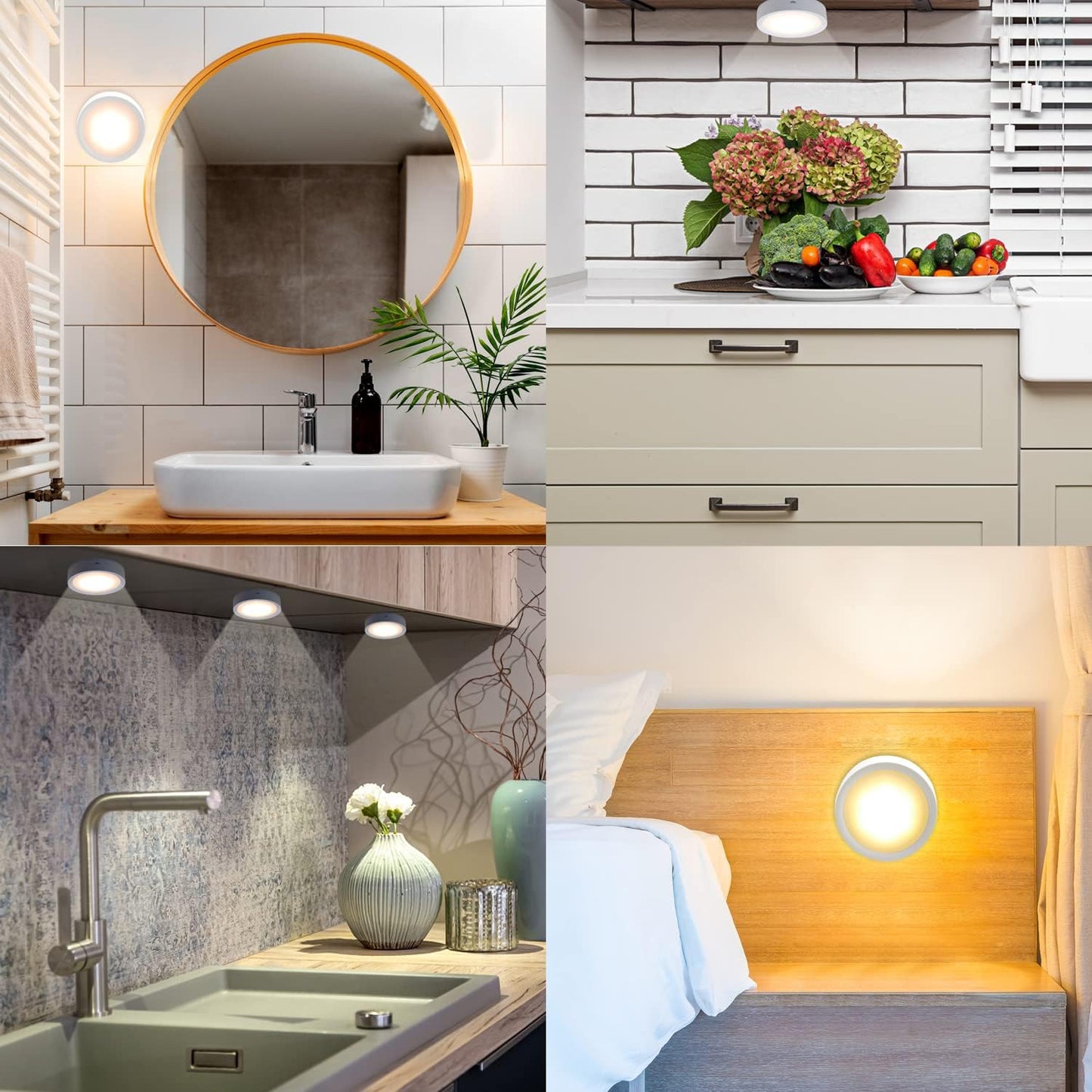 DAMI Under Cabinet Lighting with Remote Control, Rechargeable Battery Operated Wireless Shelf Lights, Under Cabinet