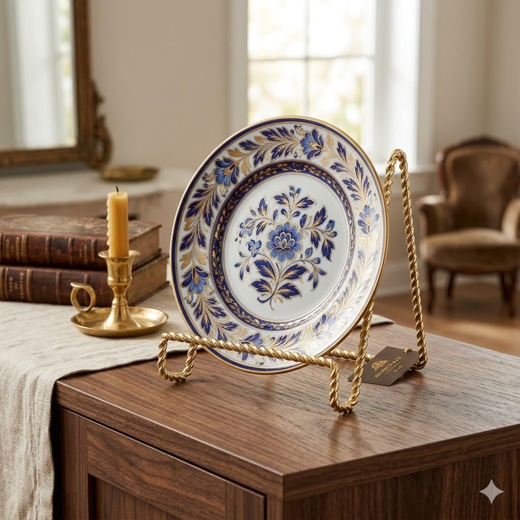 Plate Display Stands Mini Twist Wire Display Easel Holders for Decorative / Gold / 3 Inch / Set of 6