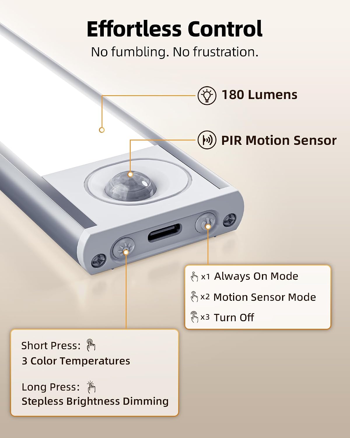 16inch Under Cabinet Lighting, 6Pack Rechargeable Motion Sensor Light Indoor, Magnetic Closet Lights with Dimmable & 3